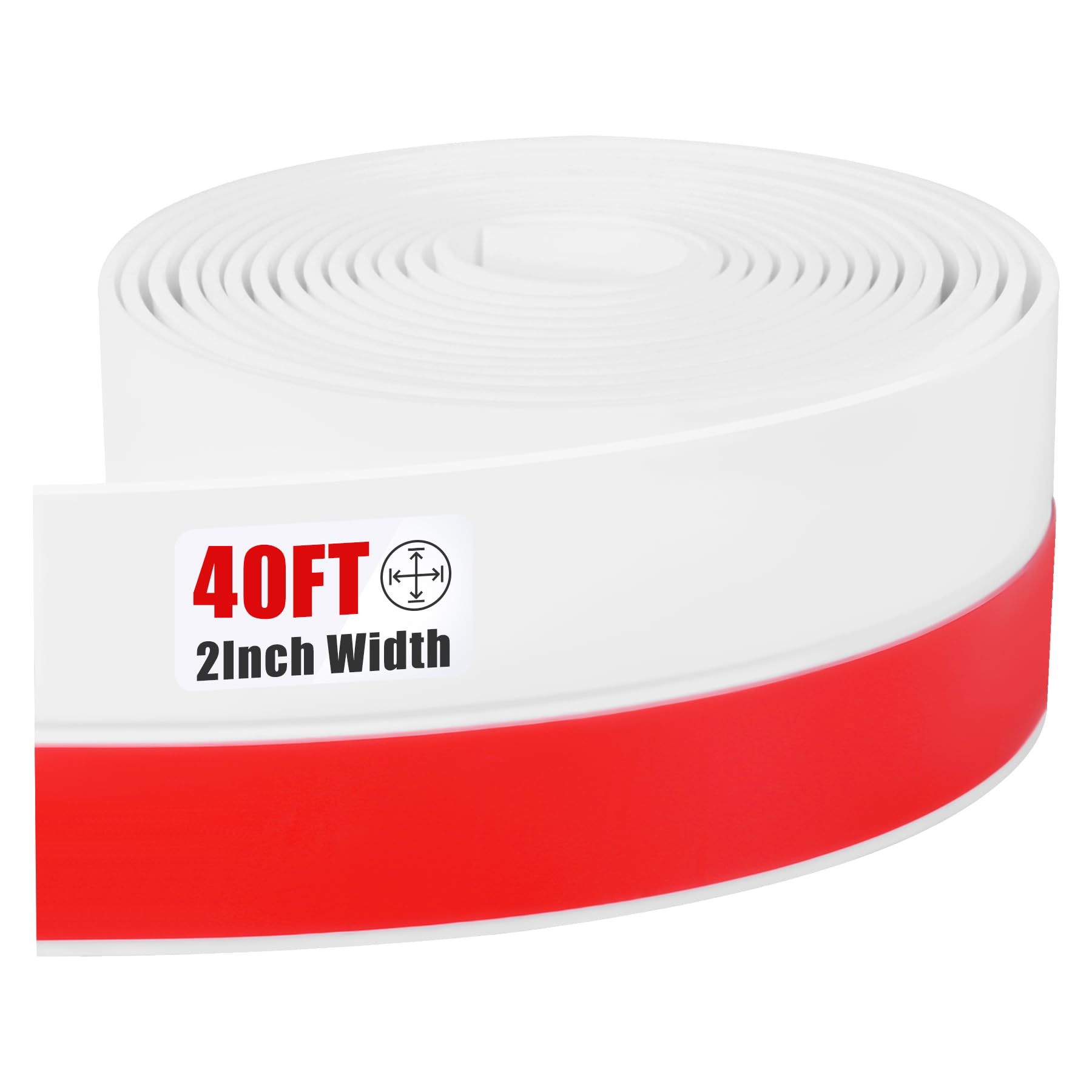 Draft Seal Tape for Doors and Windows 2 in x 40 Ft Silicone Weather Stripping Extra Thick 2mm Door Seal Strip with Strong Adhesive Draft Insulation Stopper Side Seal (40 Foot)