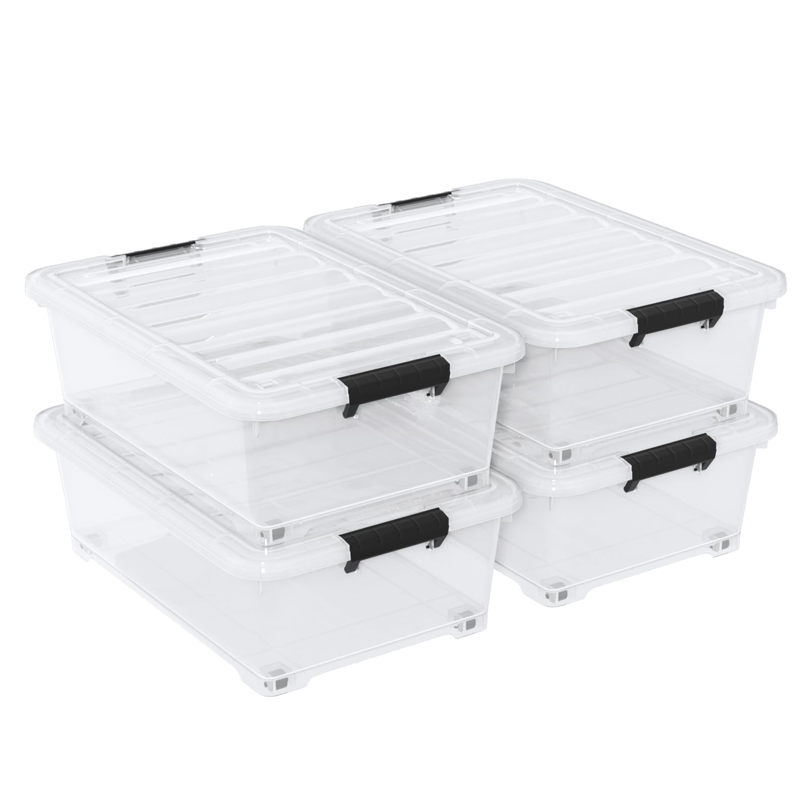 4 Pack Underbed Storage Bins with Lids (3 Count)