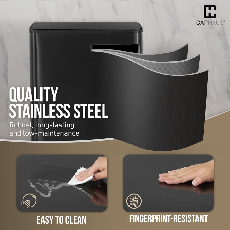 Black Dual Trash Can w (2 Count)