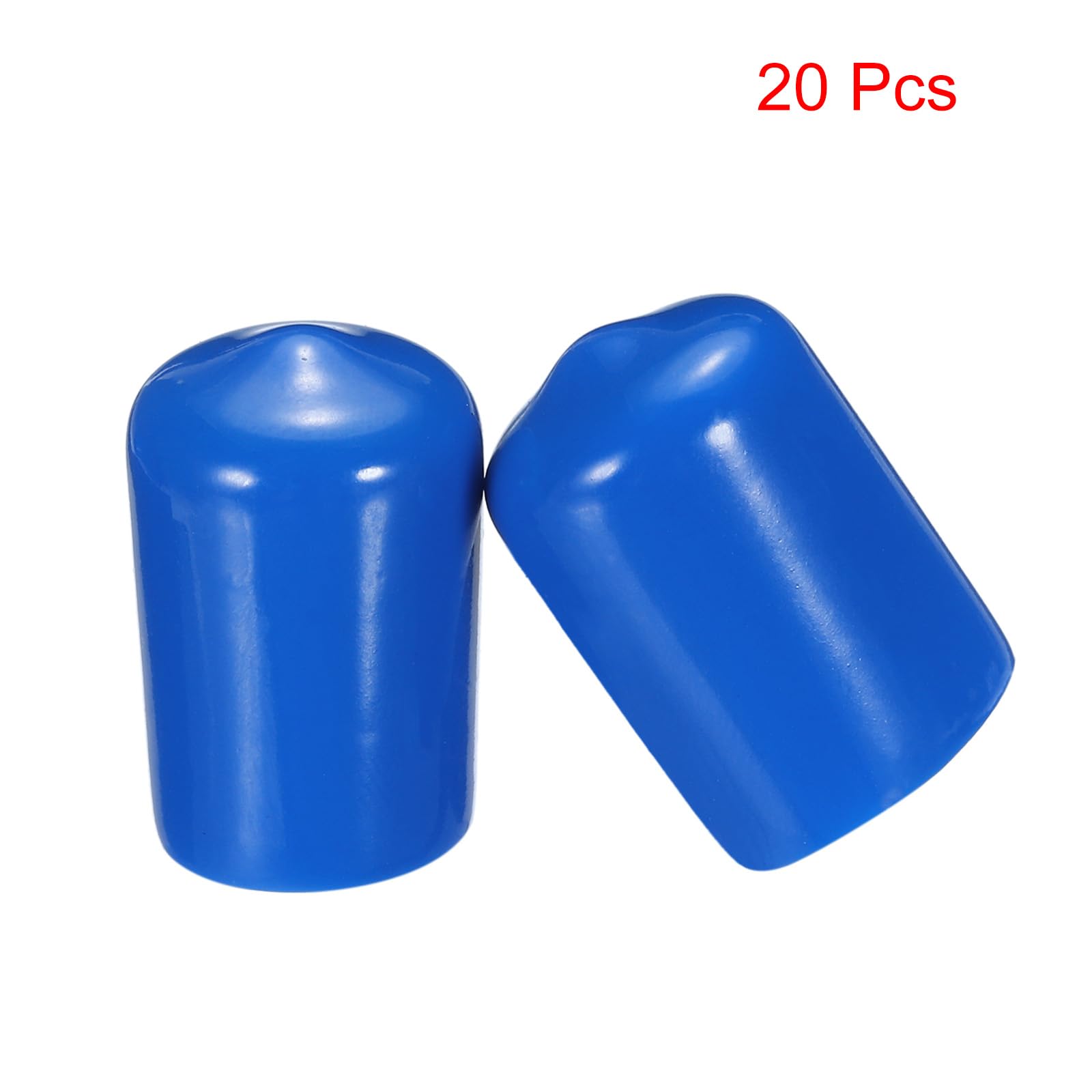 20pcs Rubber End Caps 14mm ID Vinyl PVC Round Tube Bolt Cap Cover Screw Thread Protectors Blue
