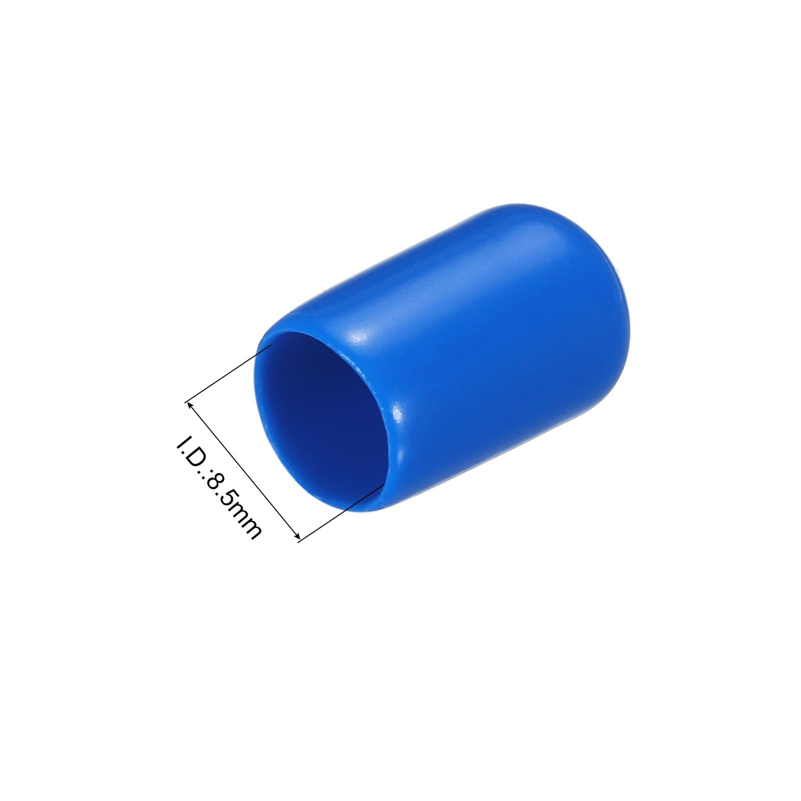 20pcs Rubber End Caps 8.5mm ID Vinyl PVC Round Tube Bolt Cap Cover Screw Thread Protectors Blue