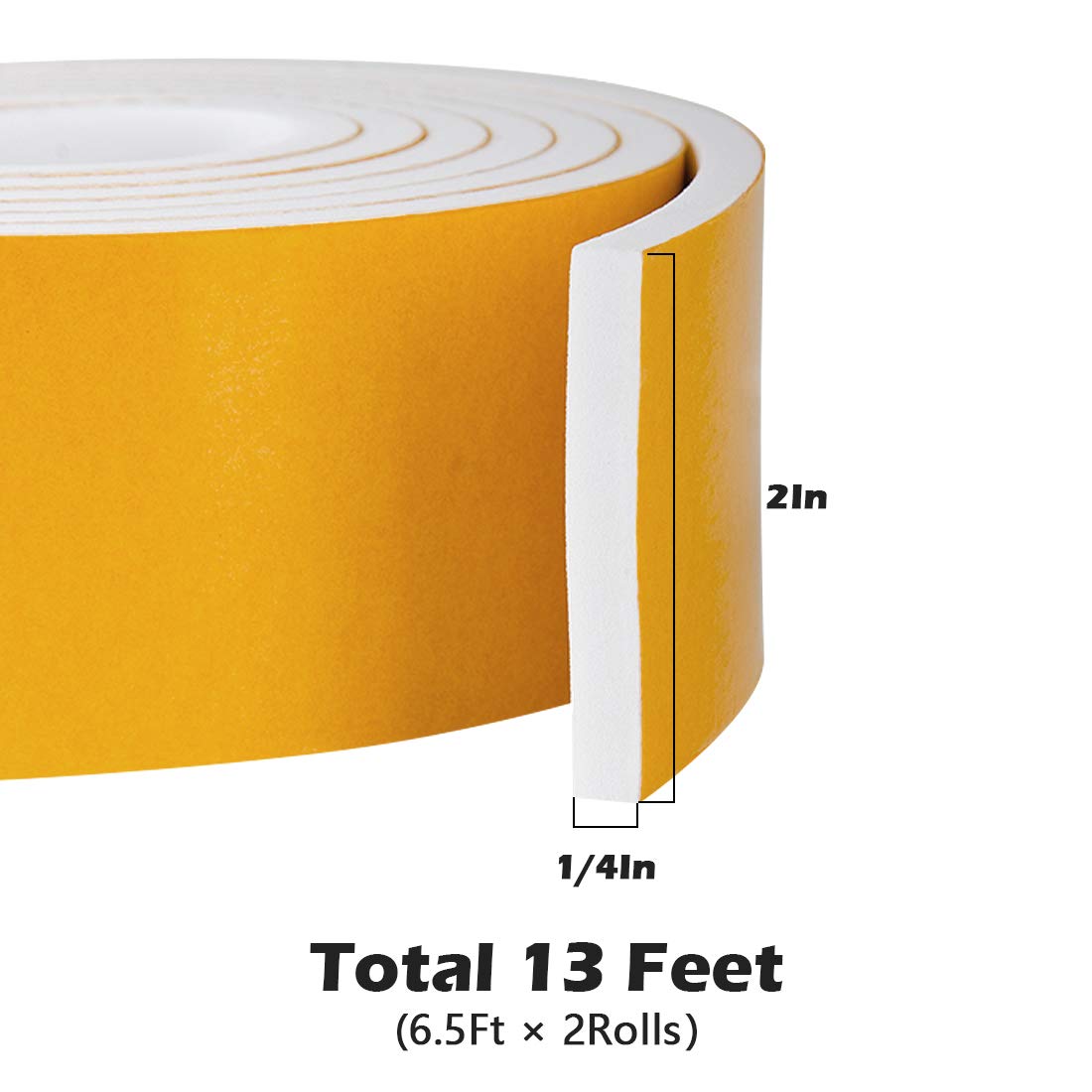 Foam Rubber Seal Tape Closed Cell Adhesive Foam Strips for Window AC Units Soundproof Weather Stripping (13 Foot)