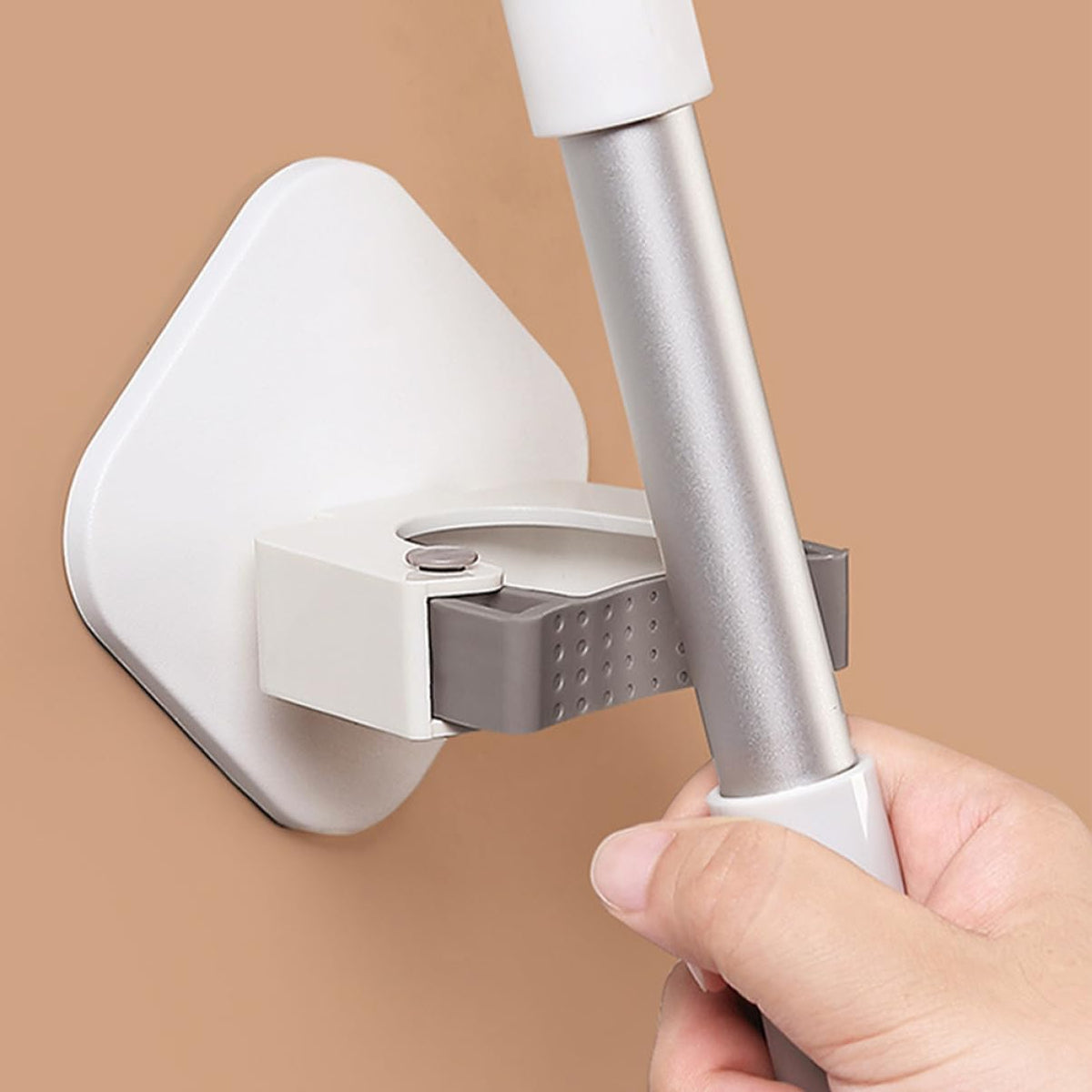 Self Adhesive Mop Hook Heavy Duty Wall Hanger for Brooms and Cleaning Tools and Easy Installation Without Drilling for Bathroom and Kitchen Use