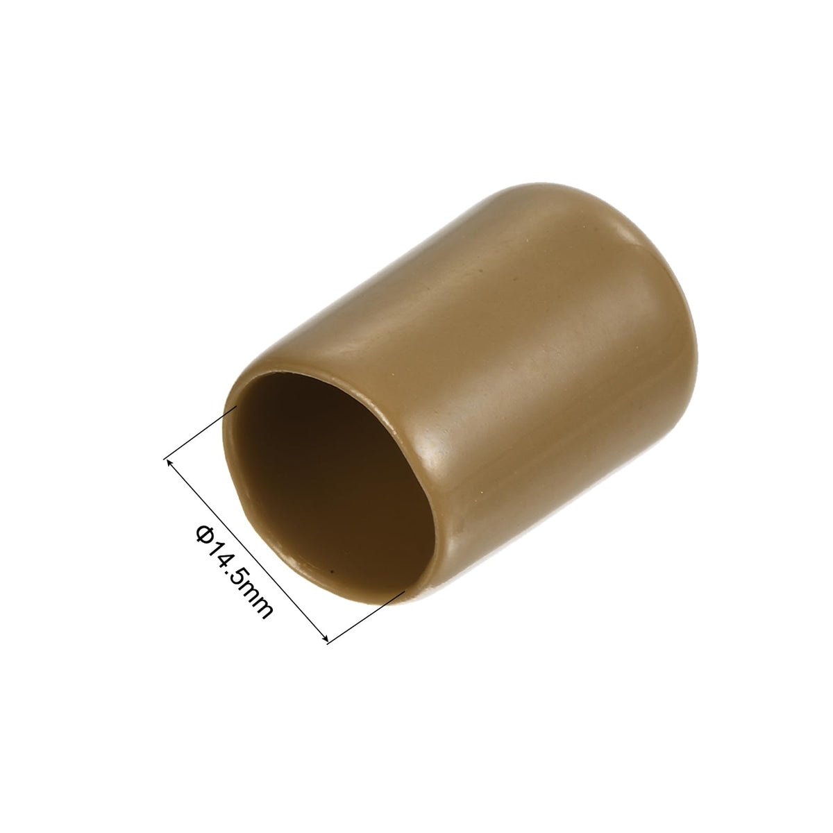 20pcs Rubber End Caps 14.5mm ID Vinyl PVC Round Tube Bolt Cap Cover Screw Thread Protectors Light Brown