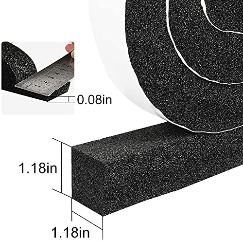 2 Rolls 1.18 Inch X 1 Inch Open Cell Foam Tape for Window Air Conditioner Insulation (13 Foot)
