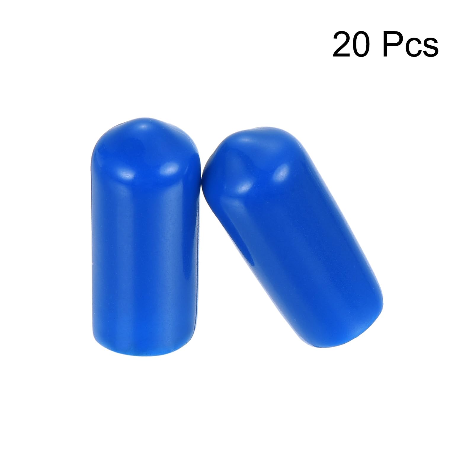 20pcs Rubber End Caps 7mm ID Vinyl PVC Round Tube Bolt Cap Cover Screw Thread Protectors Blue