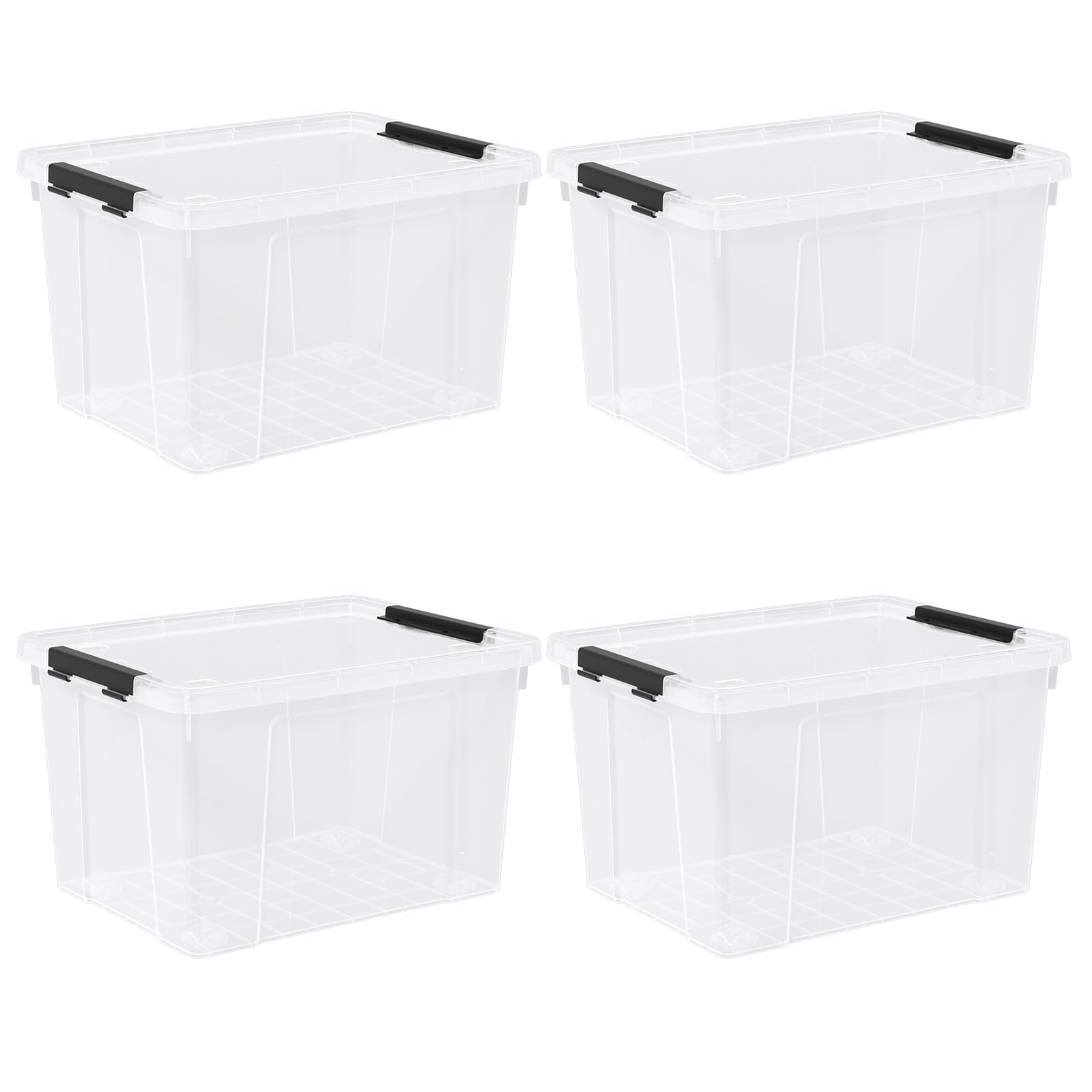 50 Quart Plastic Storage Containers with Latching Lids (4 Count)