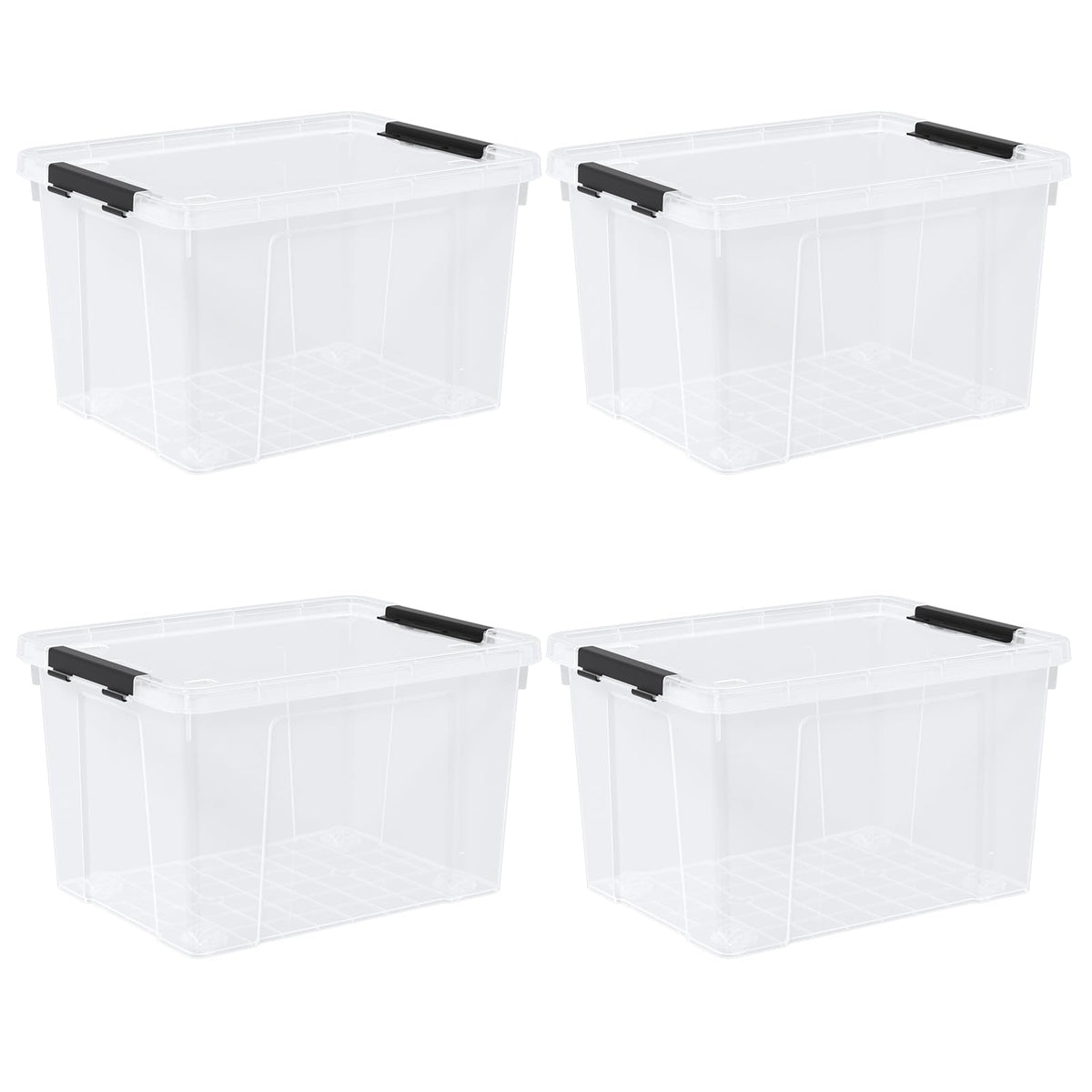 50 Quart Plastic Storage Containers with Latching Lids (4 Count)