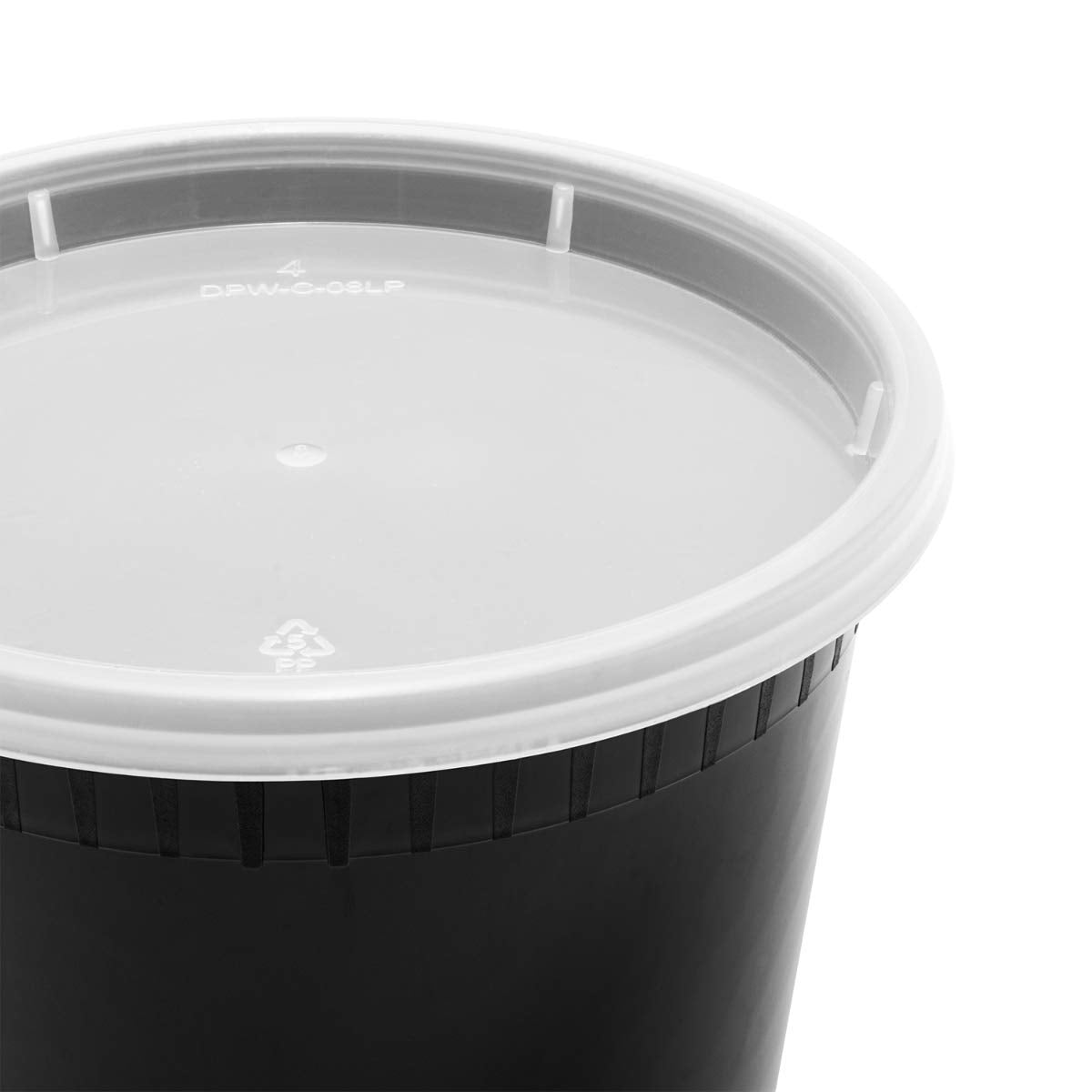 24oz 240 ct Black PP Injection Molded Round Deli Containers with Lids (240 Count)