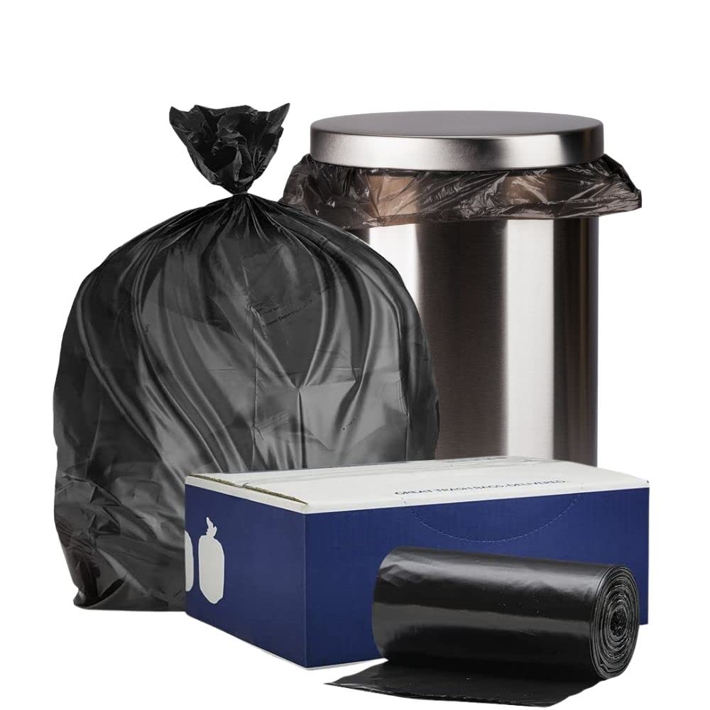 12 16 Gallon Trash Bags │ 8 Microns │ Black High Density Liners │ 24