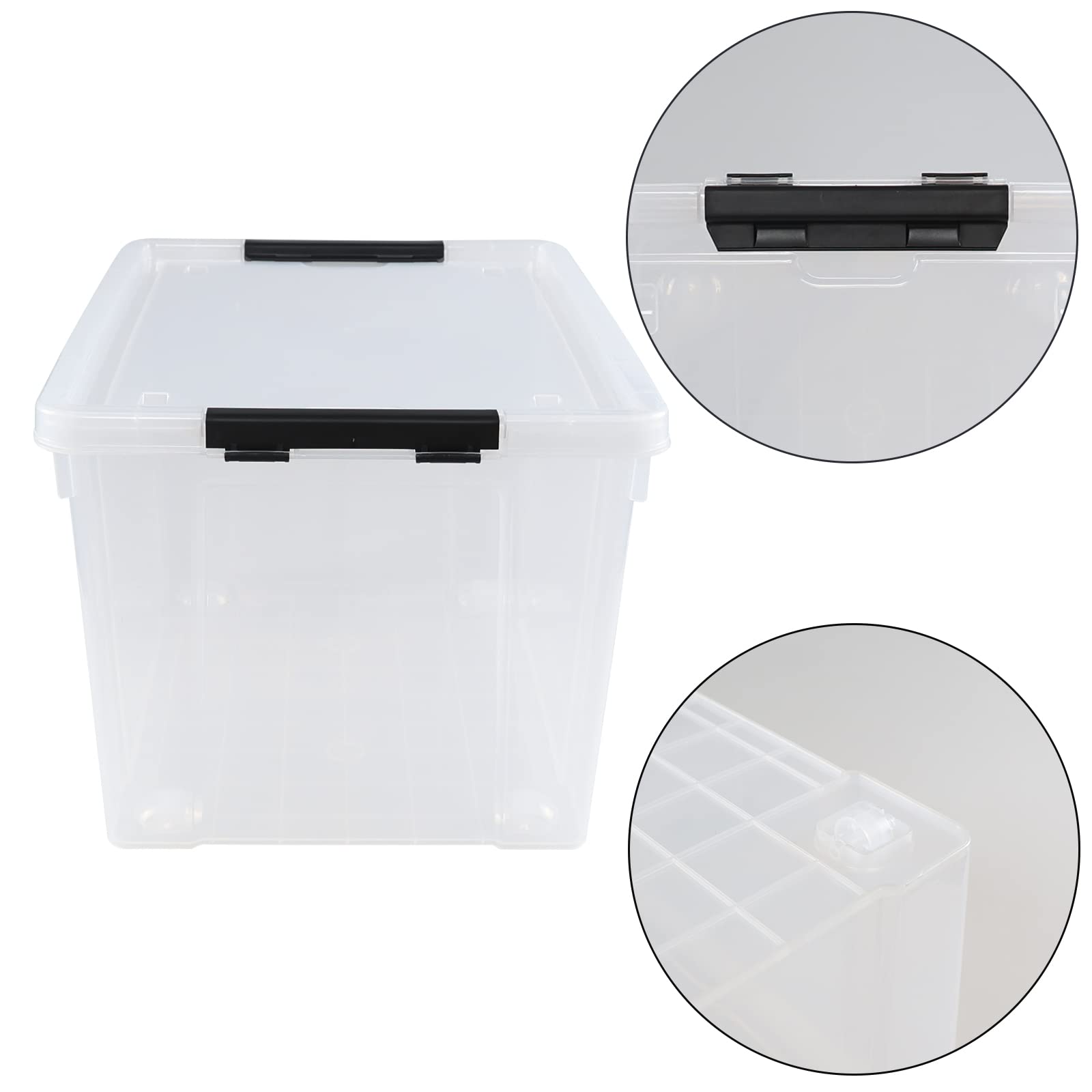 4 Pack Clear Storage Latch Bin with Lid (4 Count)