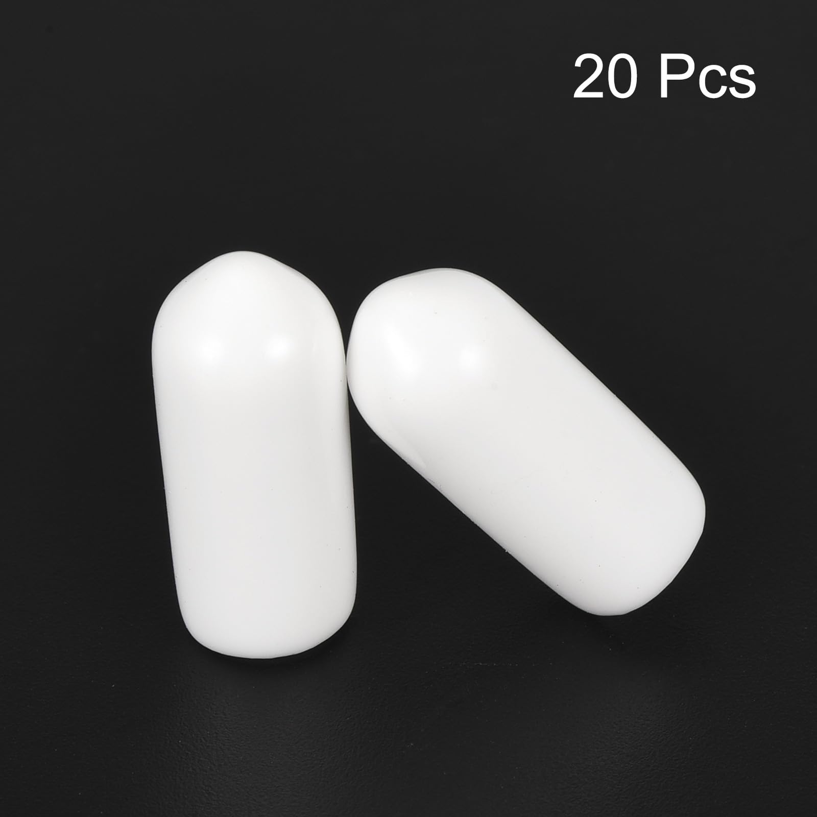 20pcs Rubber End Caps 6mm ID Vinyl Round End Cap Cover Screw Thread Protectors White