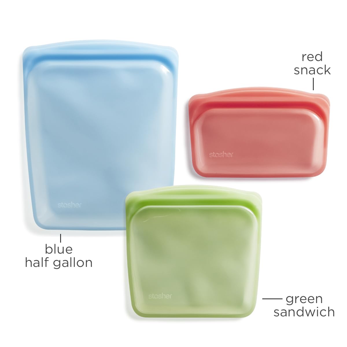 Premium Reusable Silicone Food Storage Bags (3 Count)