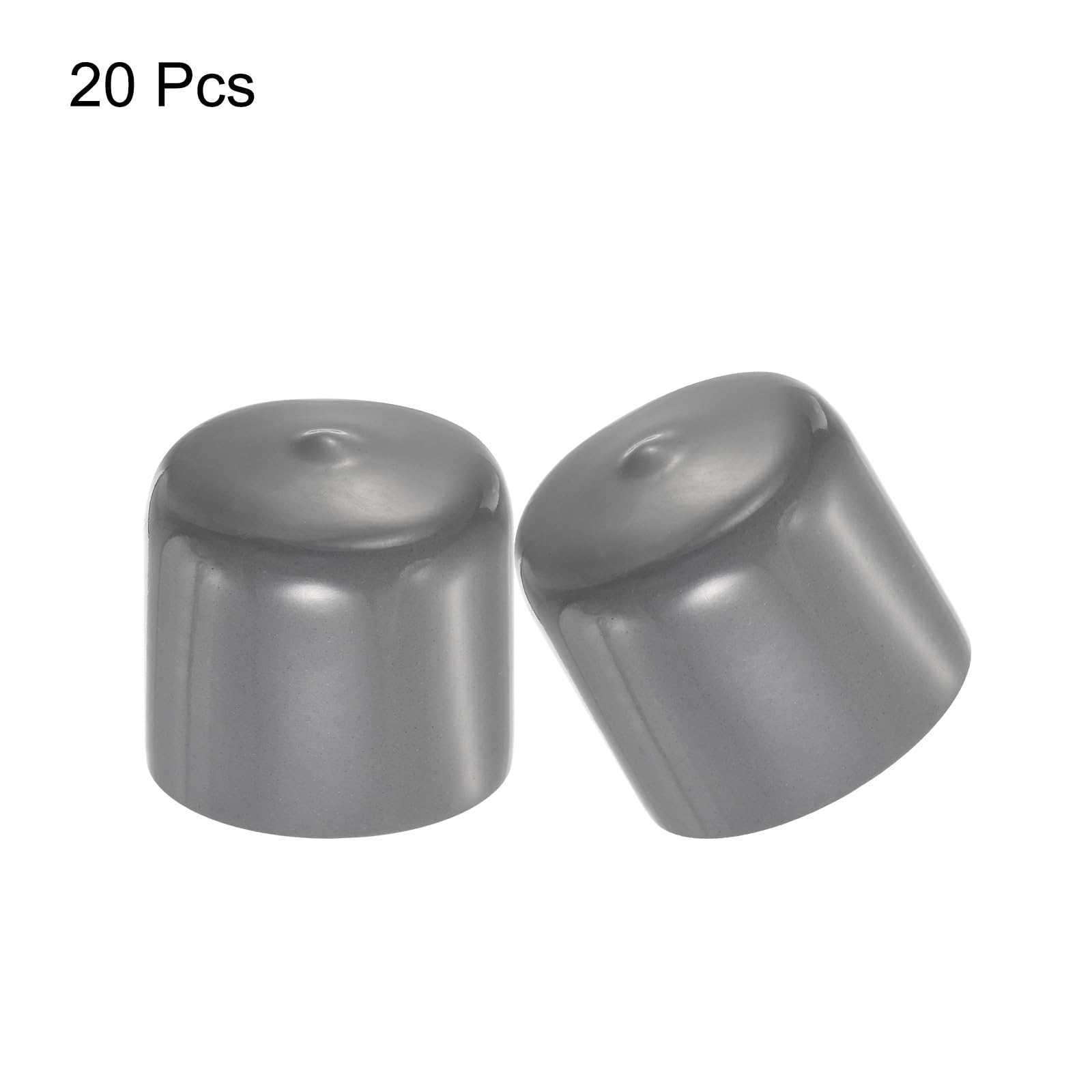 20pcs Rubber End Caps 32mm ID Vinyl Cap Cover Screw Protectors Dark Grey