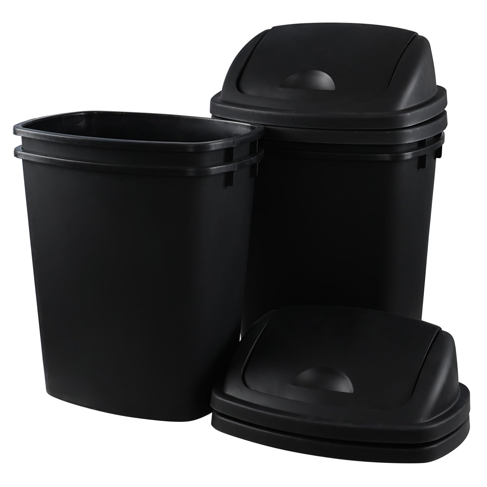 4 Pack 10 Gallon Kitchen Trash Can with Swing Lid (4 Count)