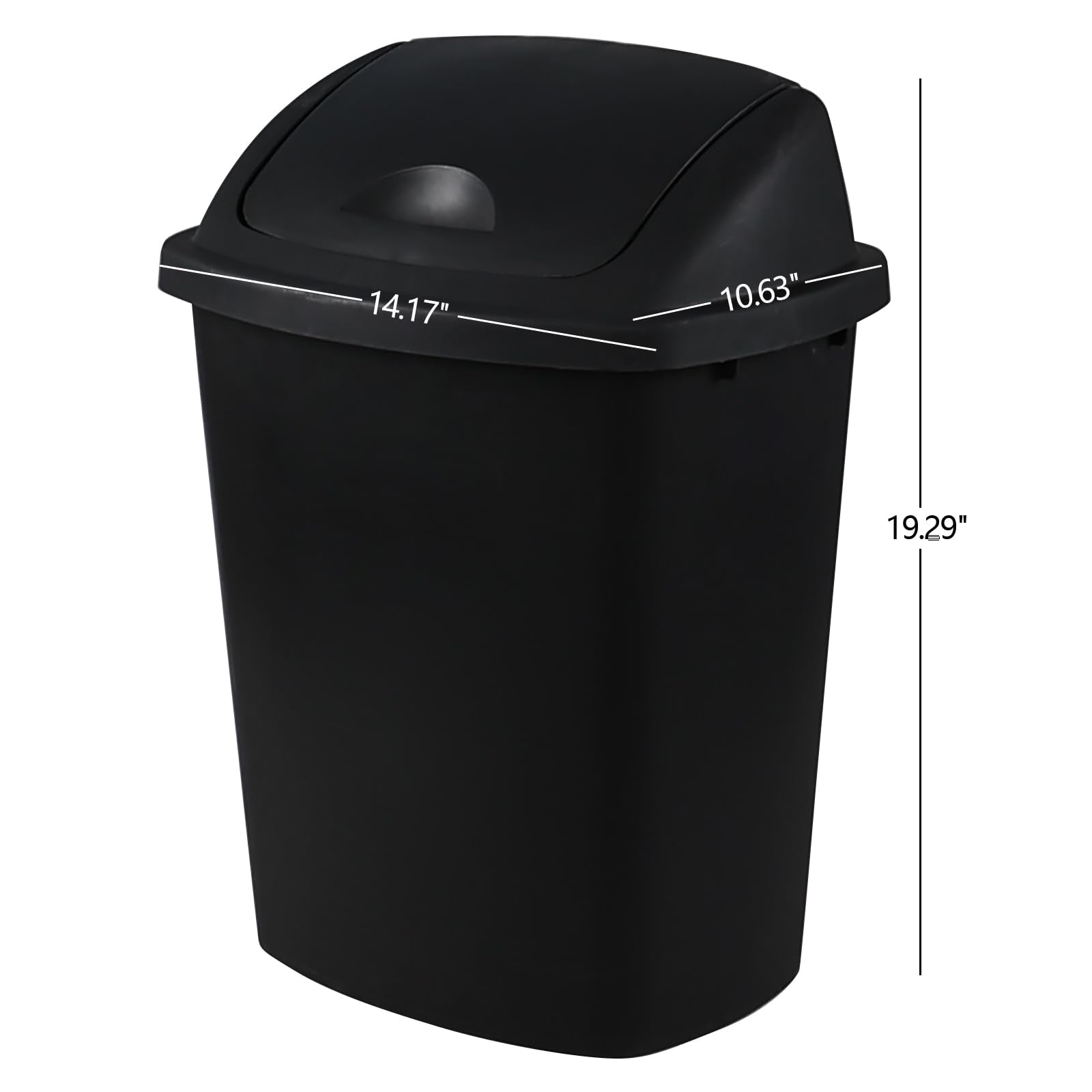 6 Gallon Plastic Flip Lid Trash Can (4 Count)