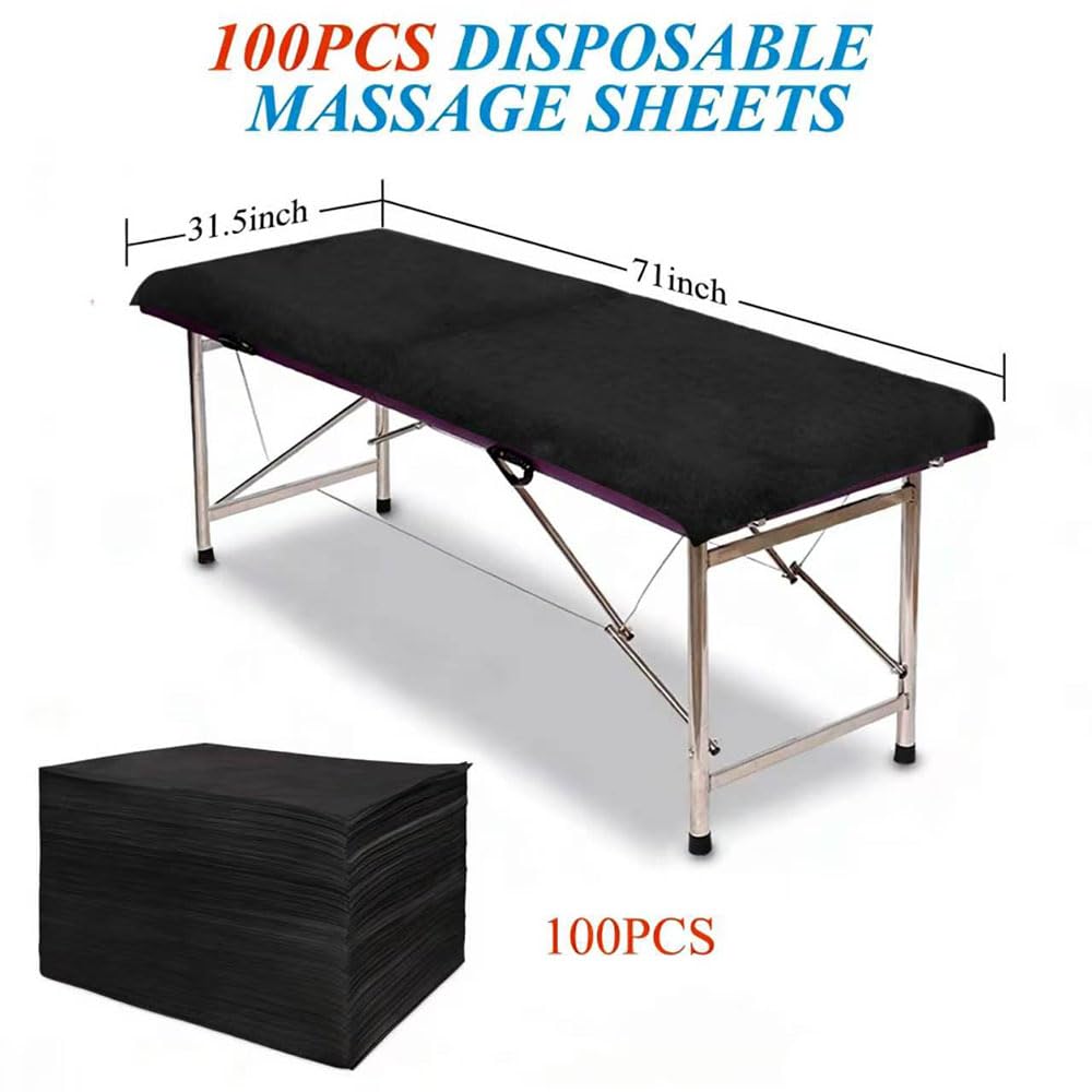 100Pcs Disposable Bed Sheets 31.5"x71"Coated Non (100 Count)