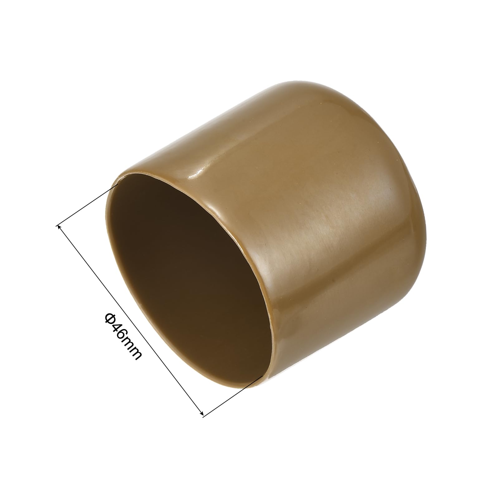 20pcs Rubber End Caps 46mm ID Vinyl PVC Round Tube Bolt Cap Cover Screw Thread Protectors Light Brown