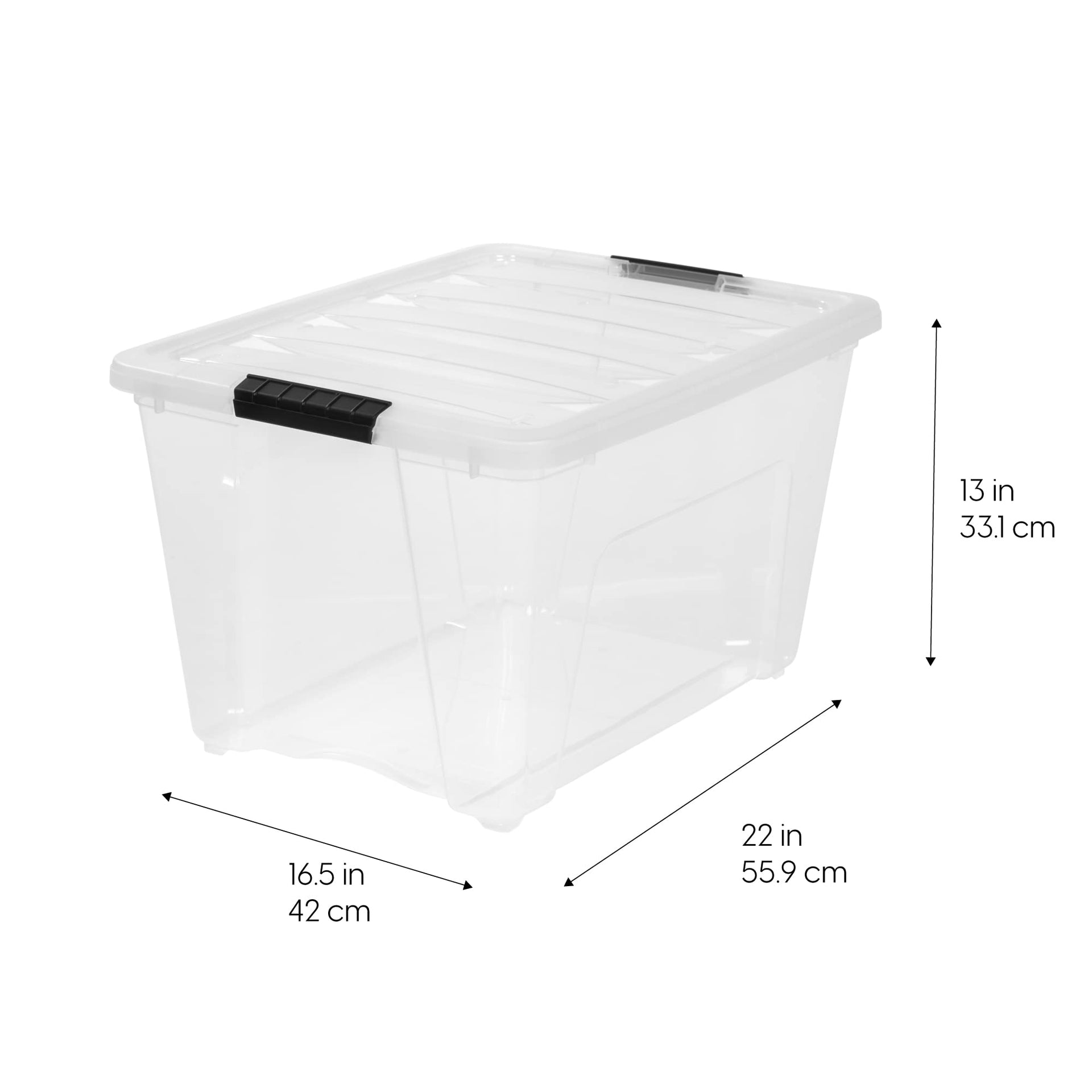 4 Pack 54 Quart Storage Bins with Lids (4 Count)