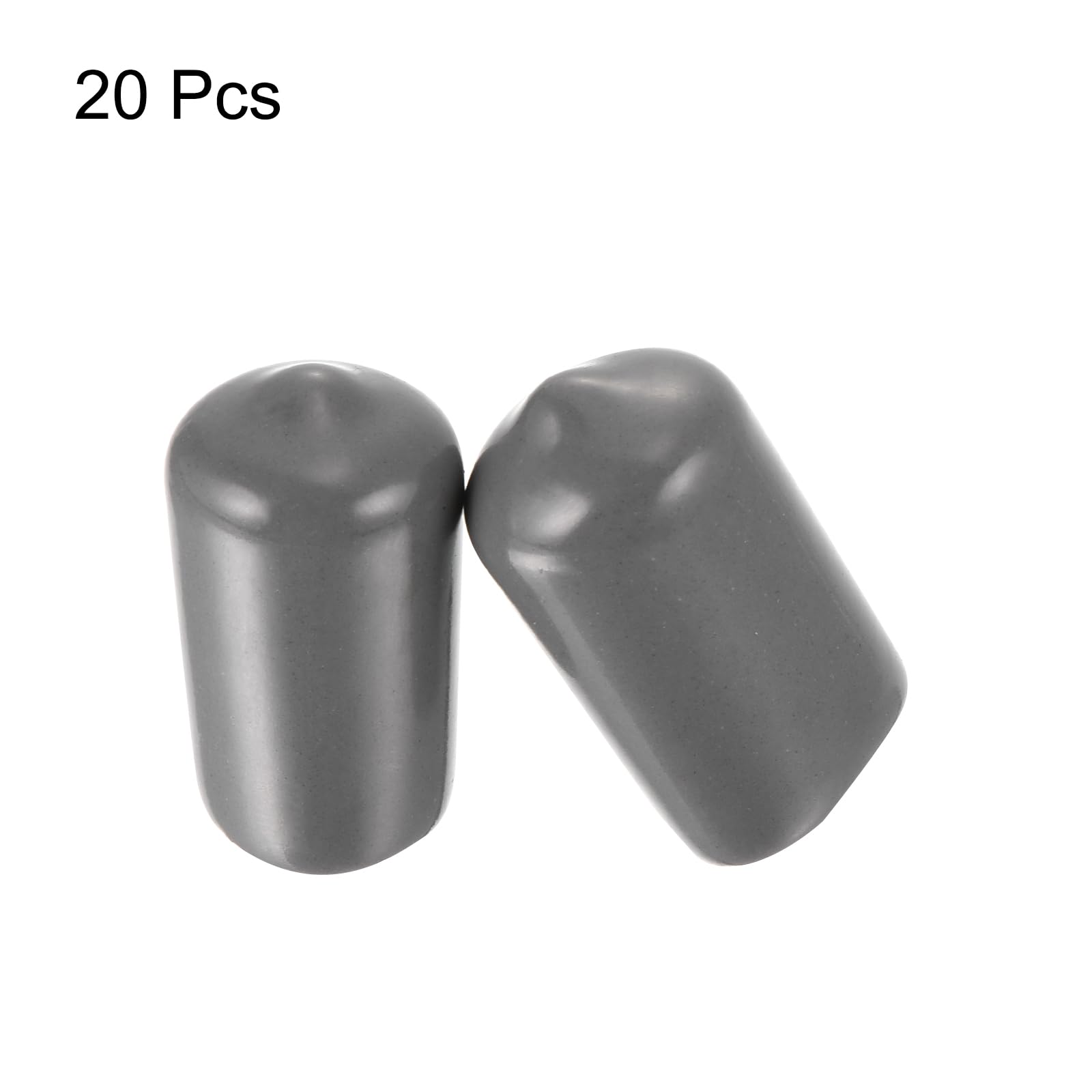 20pcs Rubber End Caps 13mm ID Vinyl PVC Round Tube Bolt Cap Cover Screw Thread Protectors Dark Grey