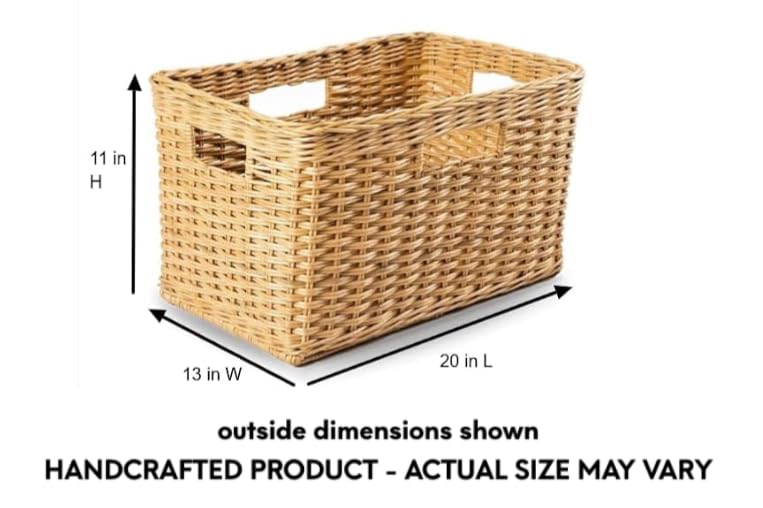 Tall Rectangular Wicker Storage Basket