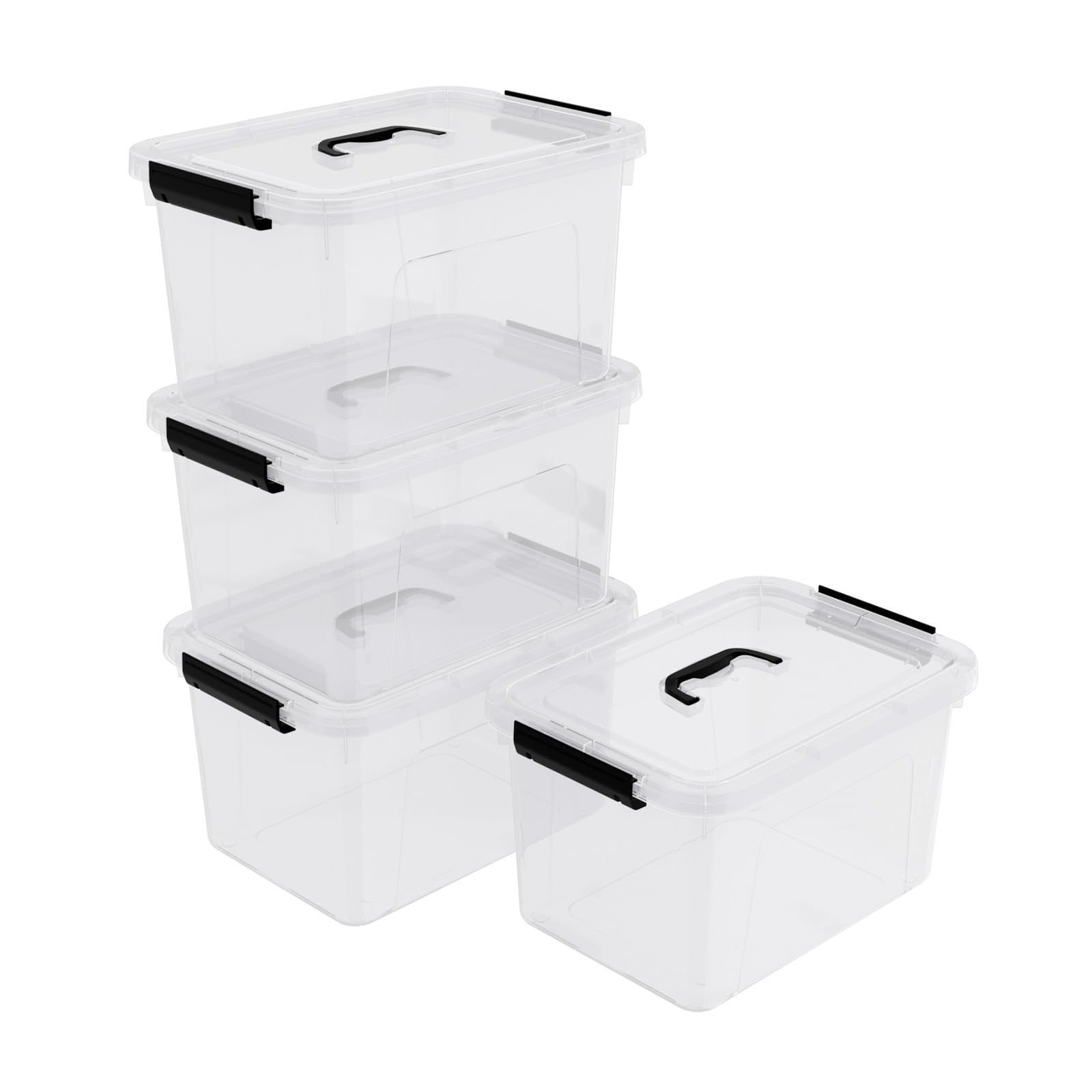 10.5 L Clear Latch Storage Bin with Lid (4 Count)