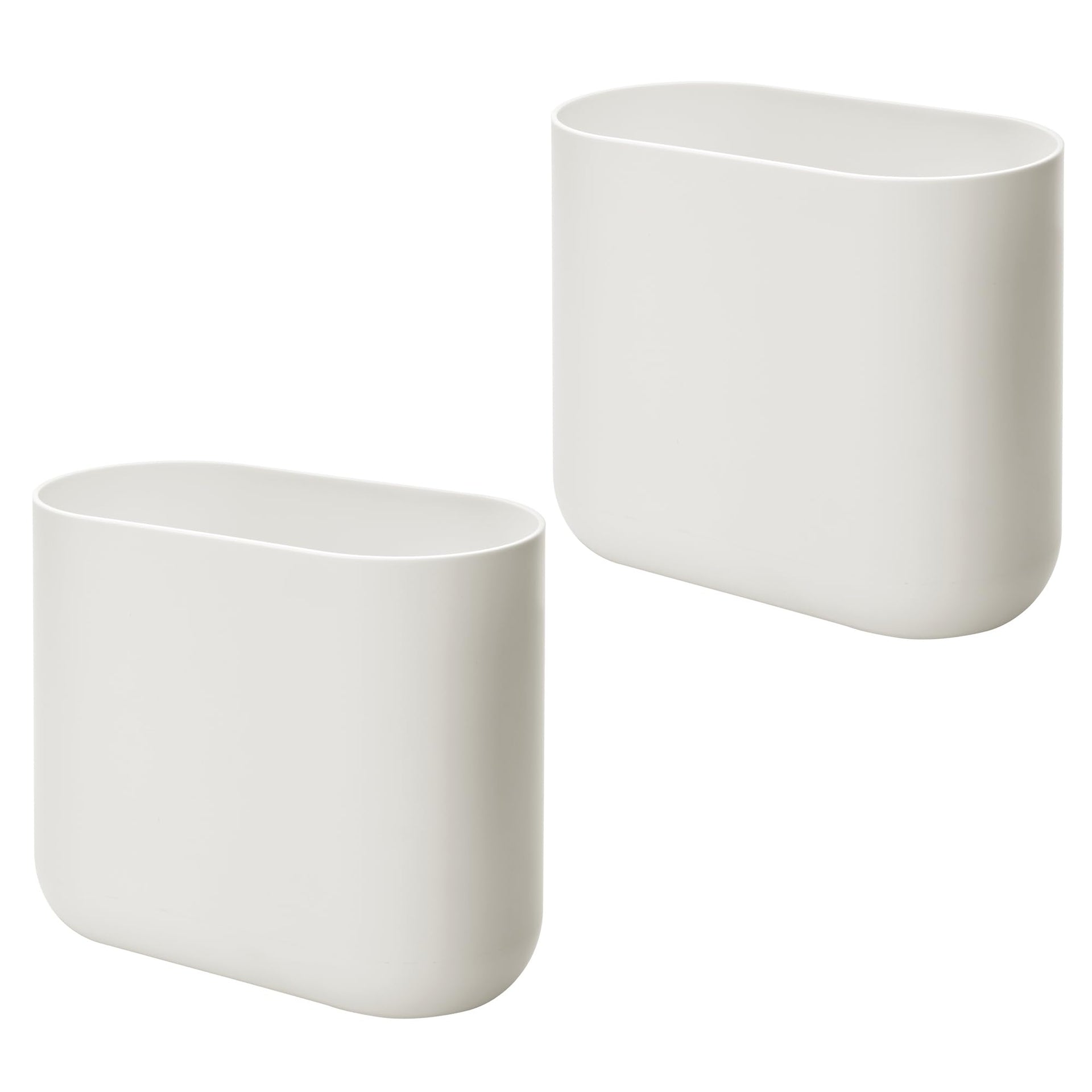 Small Slim Plastic Bathroom Trash Can (2 Count)