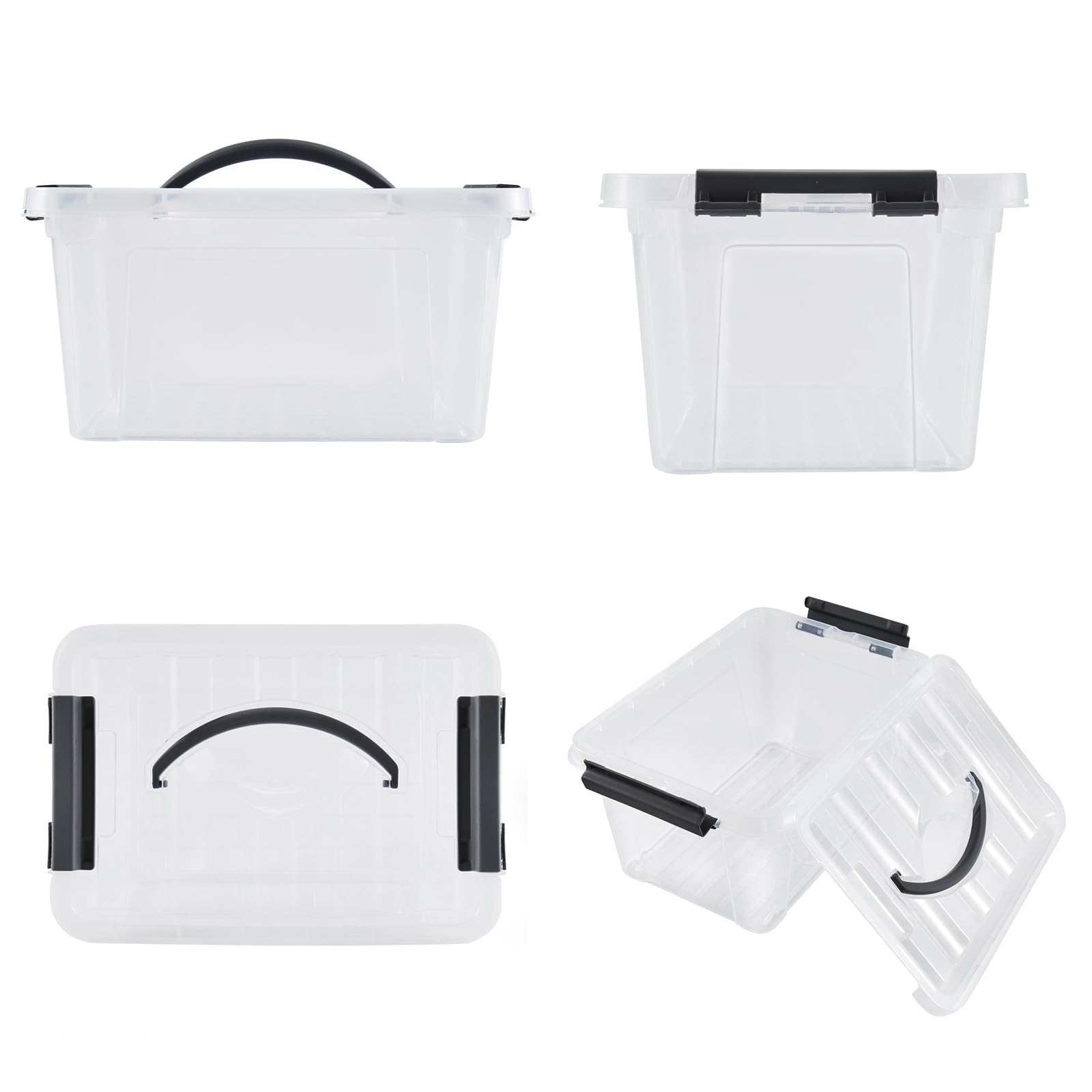 6 Quart Plastic Stackable Storage Latch Bins (6 Count)