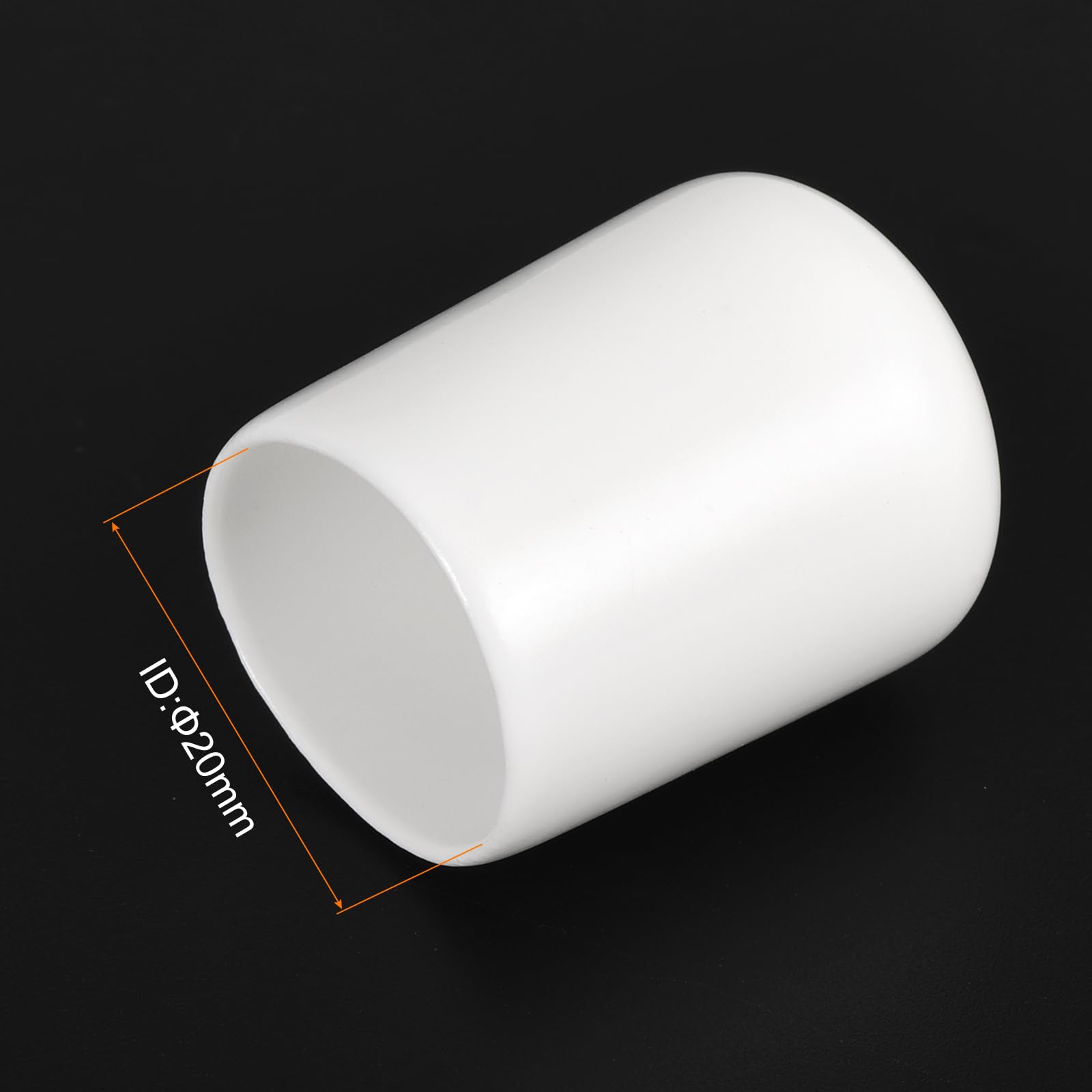 20pcs Rubber End Caps 20mm ID Vinyl Round End Cap Cover Screw Thread Protectors White