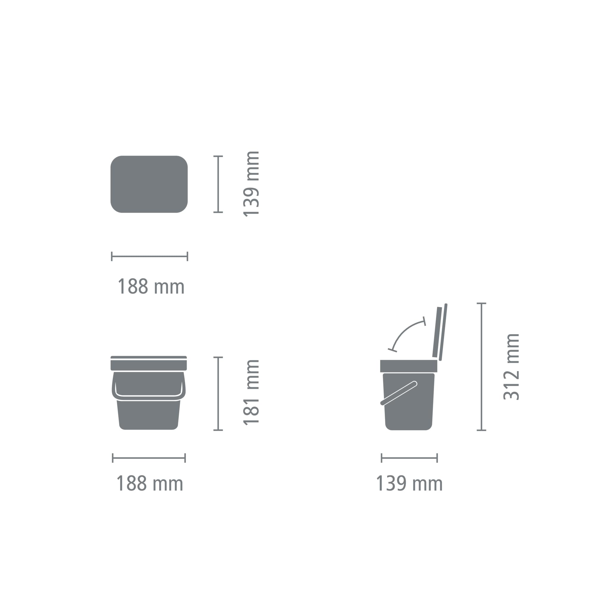 Sort & Go Kitchen Countertop Food Scraps Compost Bin