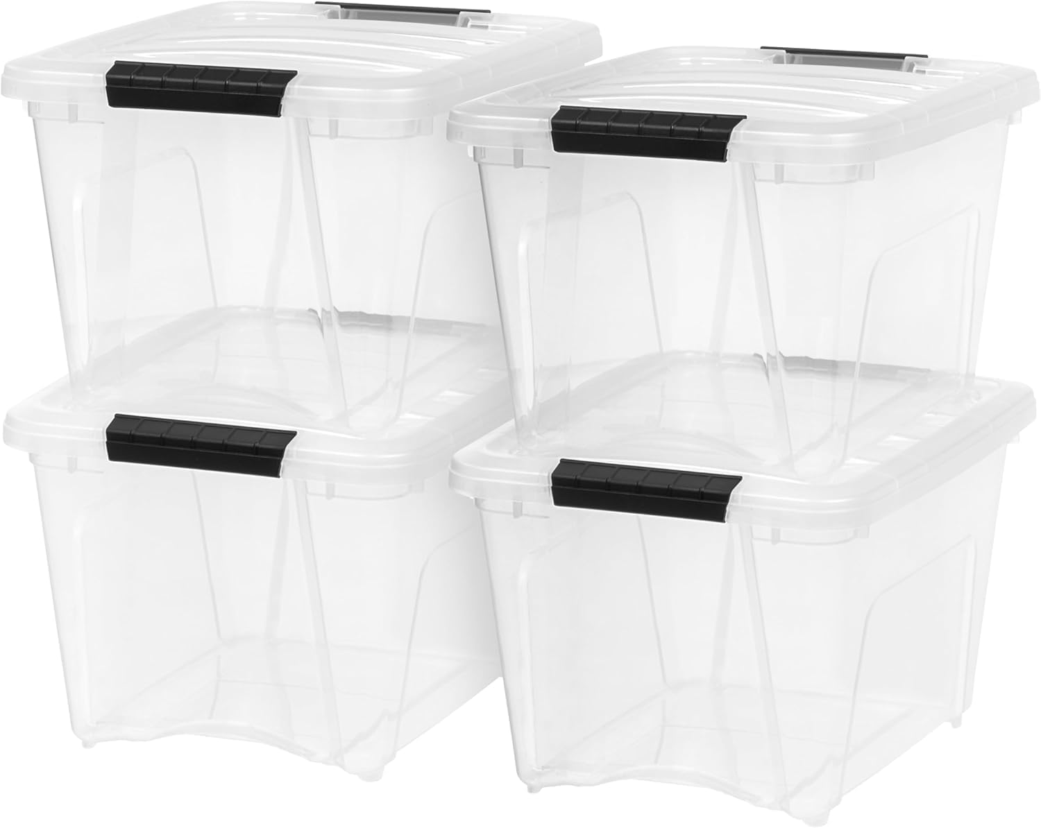 4 Pack 19 Quart Storage Bins with Lids (4 Count)