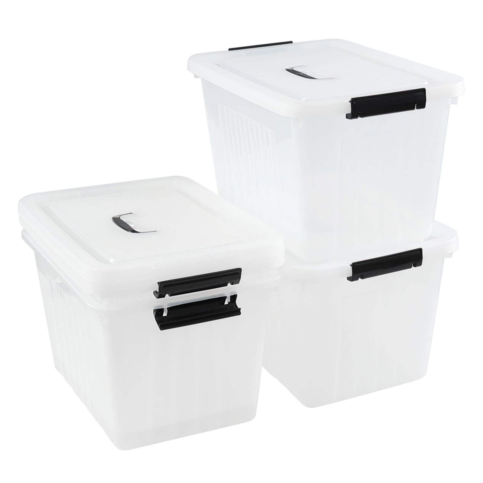 4 Pack Clear Plastic Latching Box (4 Count)