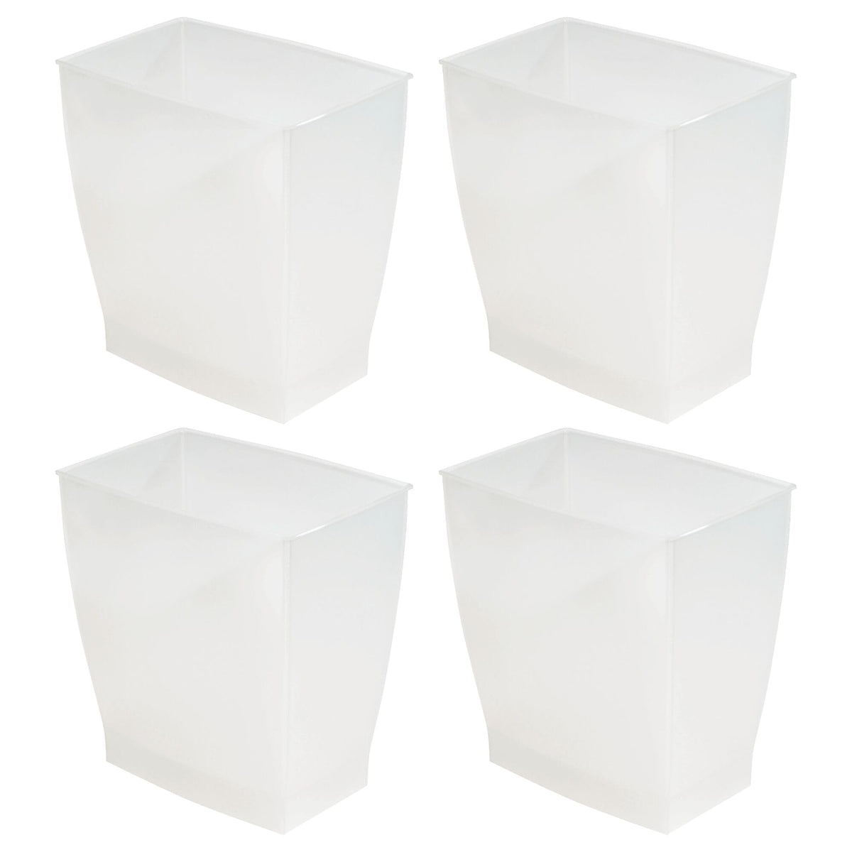 Small Plastic Bathroom Trash Can (4 Count)