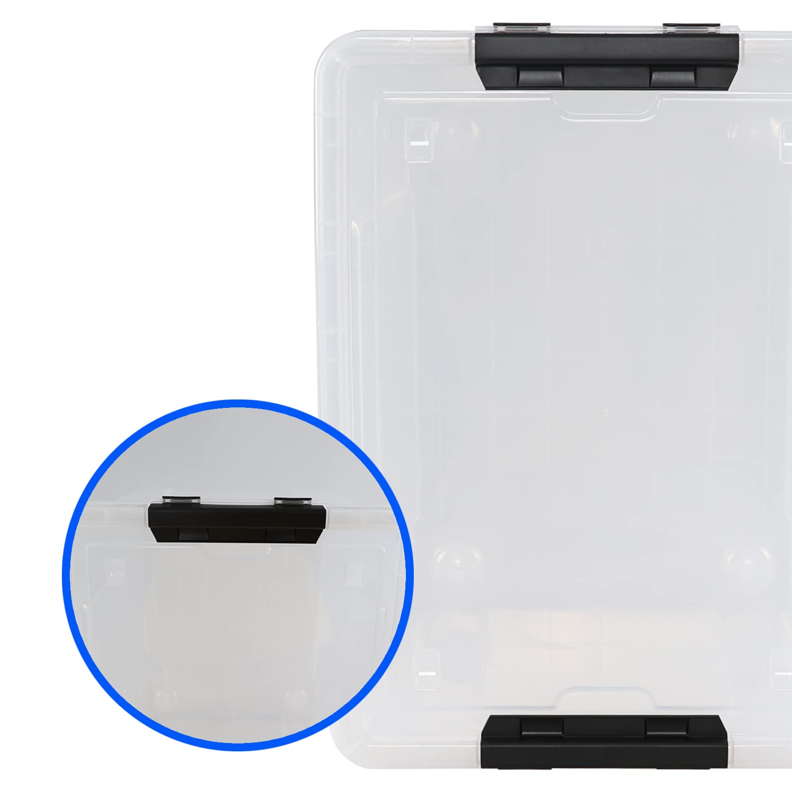 Clear Latch Storage Bins With Lids and Wheels (4 Count)