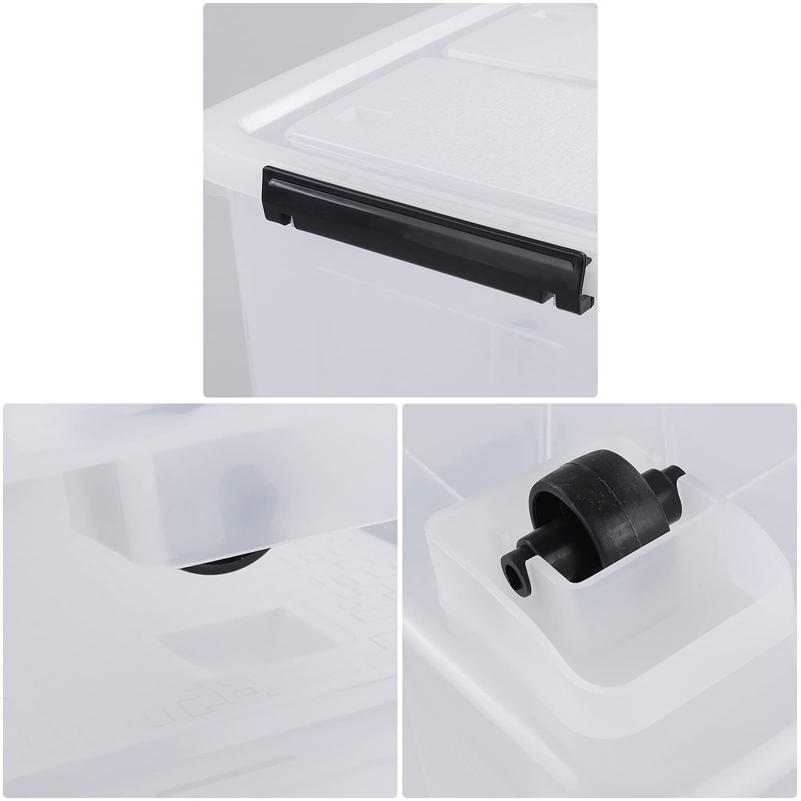 30 L Stackable Clear Storage Bins With Lids and Wheels (4 Count)