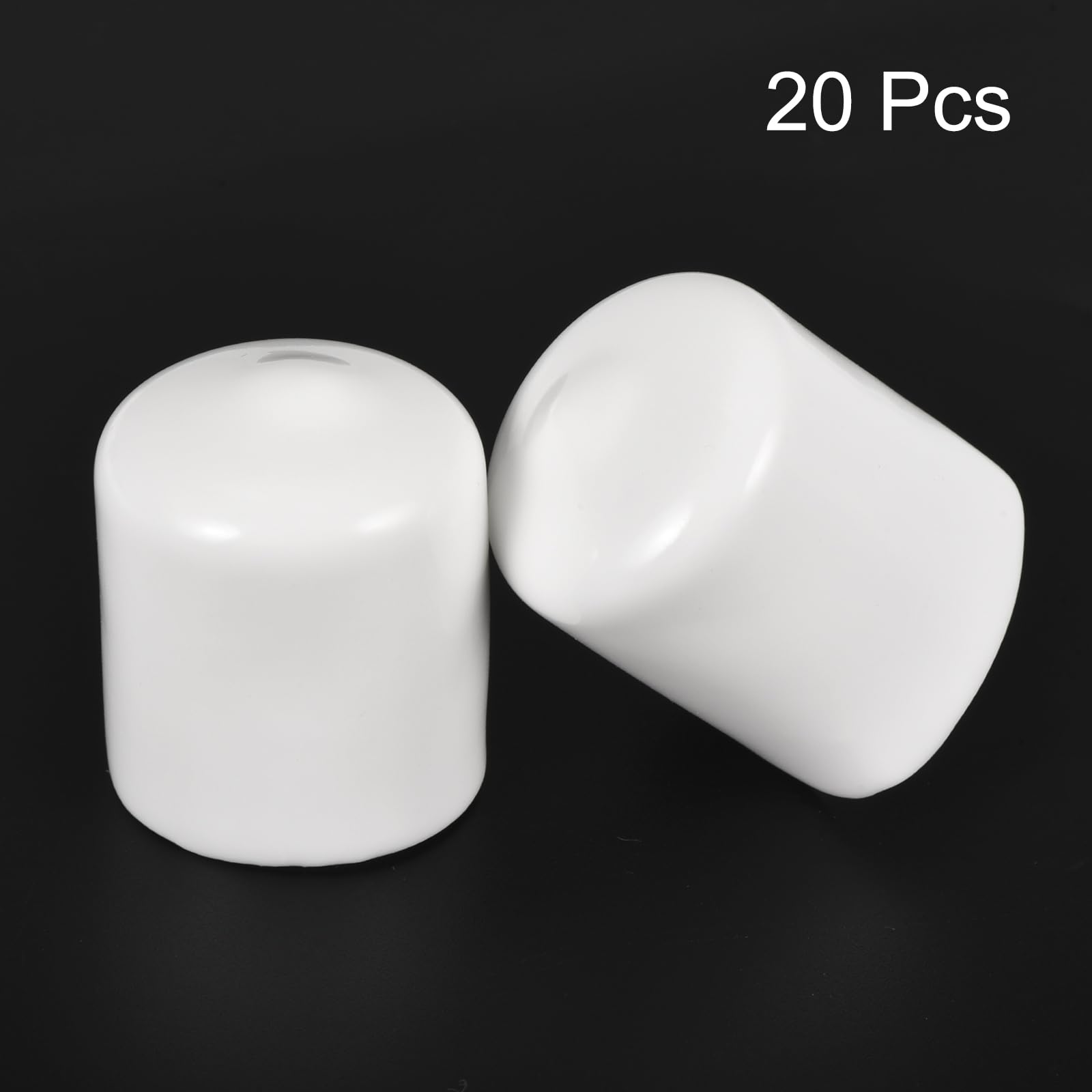 20pcs Rubber End Caps 30mm ID Vinyl Round End Cap Cover Screw Thread Protectors White