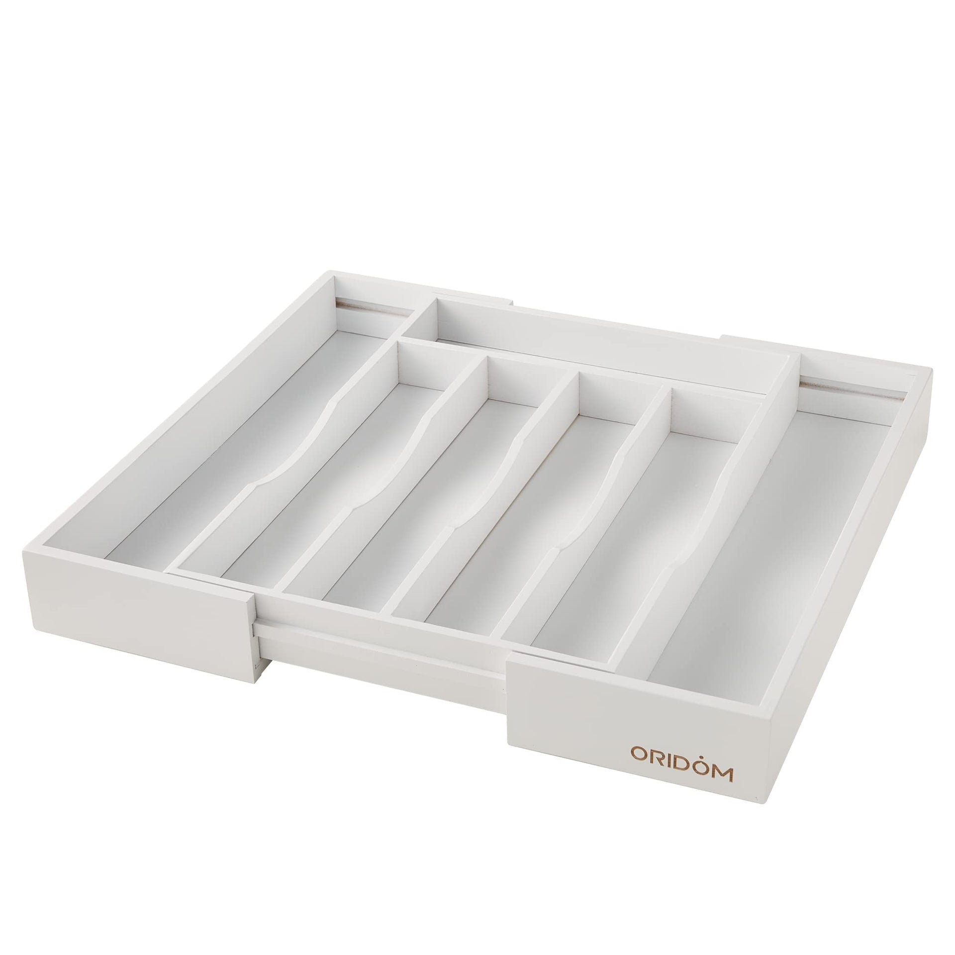 Expandable Bamboo Kitchen Drawer Organizer for Cutlery and Utensils