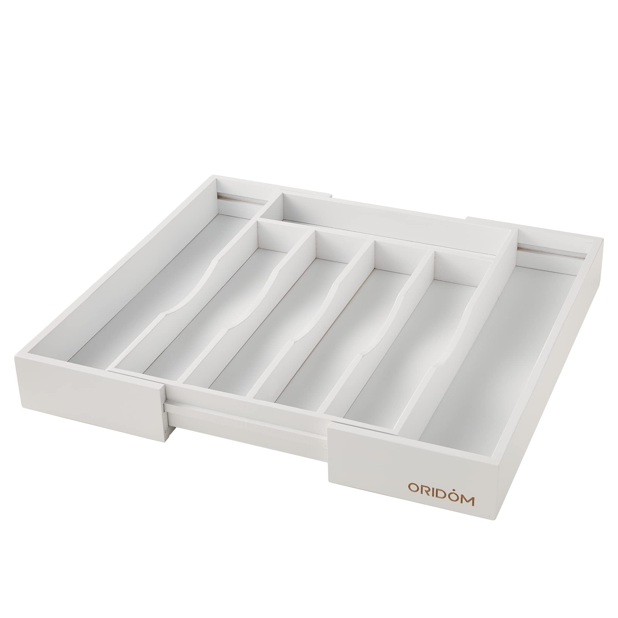 Expandable Bamboo Kitchen Drawer Organizer for Cutlery and Utensils