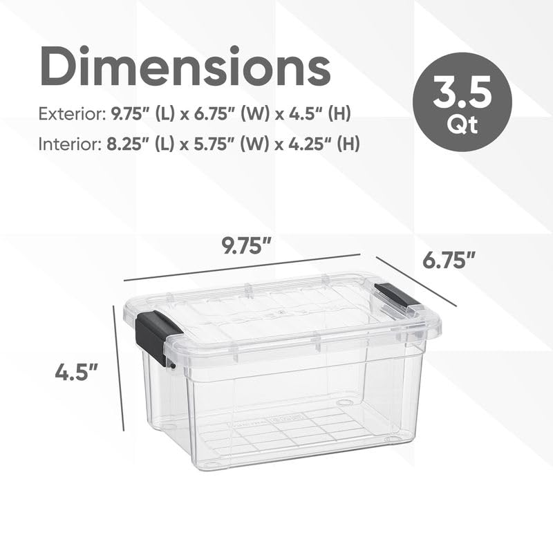 Clear Storage Bins with Lids (2 Count)