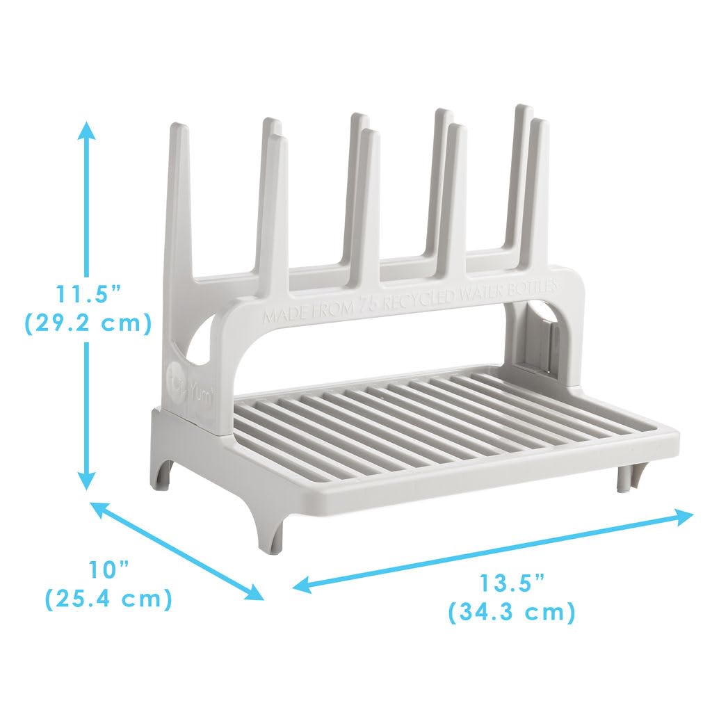 Gray Space Saving Drying Rack from 100% Recycled Bottles