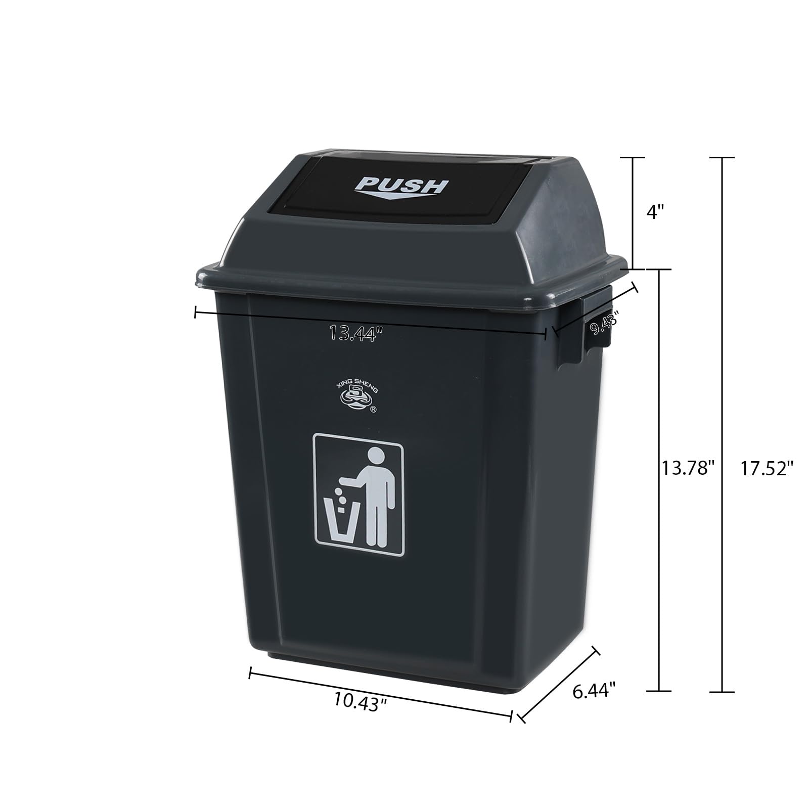 4 Pack 6 Gallon Swing Top Trash Can (4 Count)