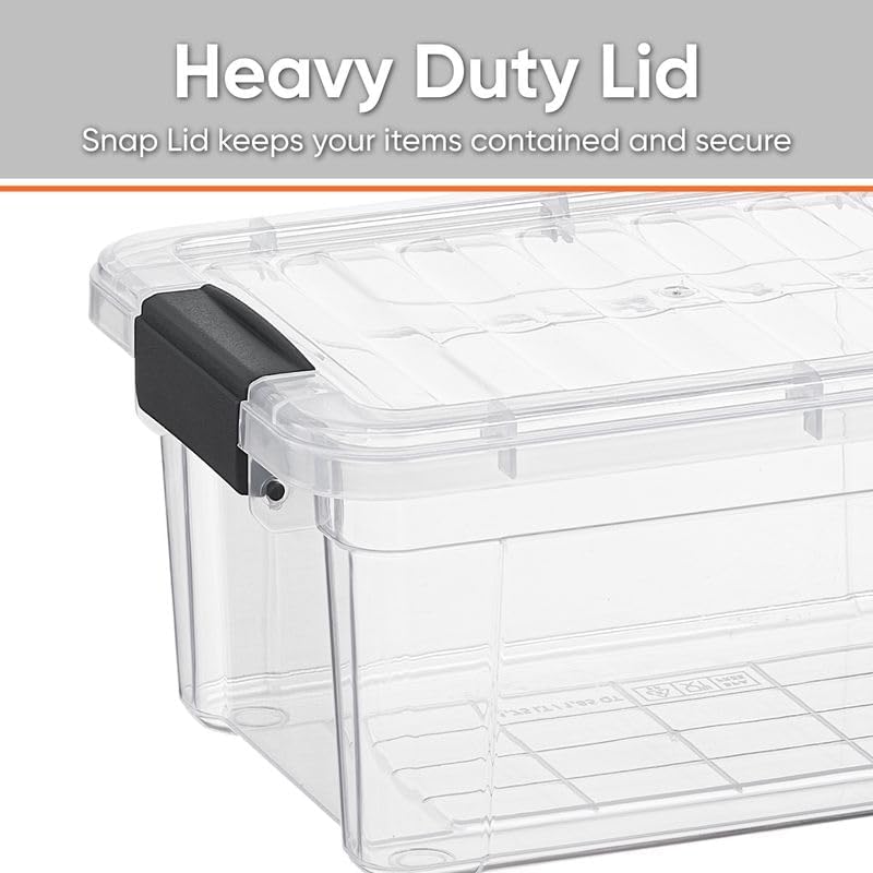 3.4 Quart Clear Plastic Storage Boxes with Lids (3 Count)