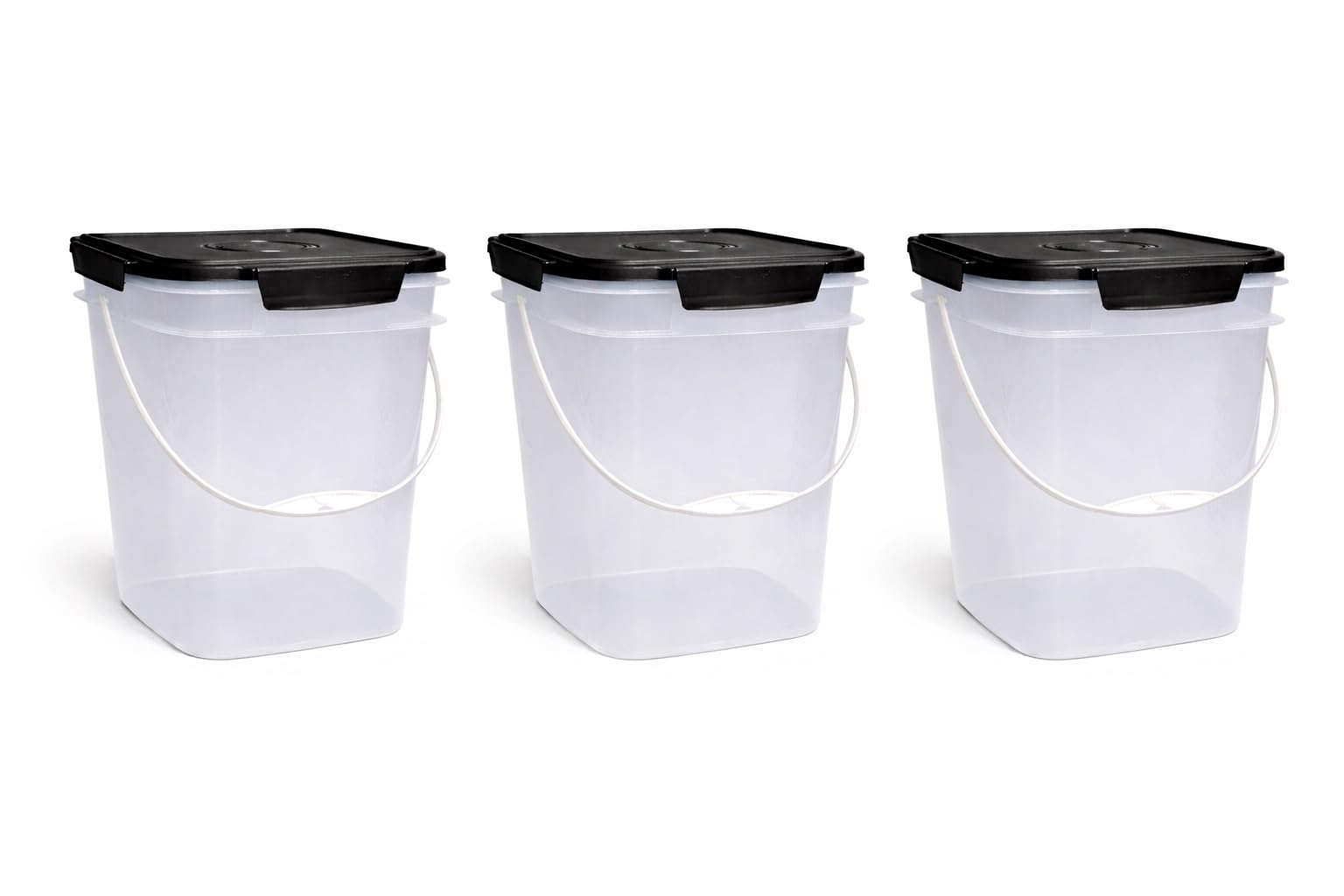 4 Gallon Square Food Grade Bucket Pail with Plastic Handles and Lid