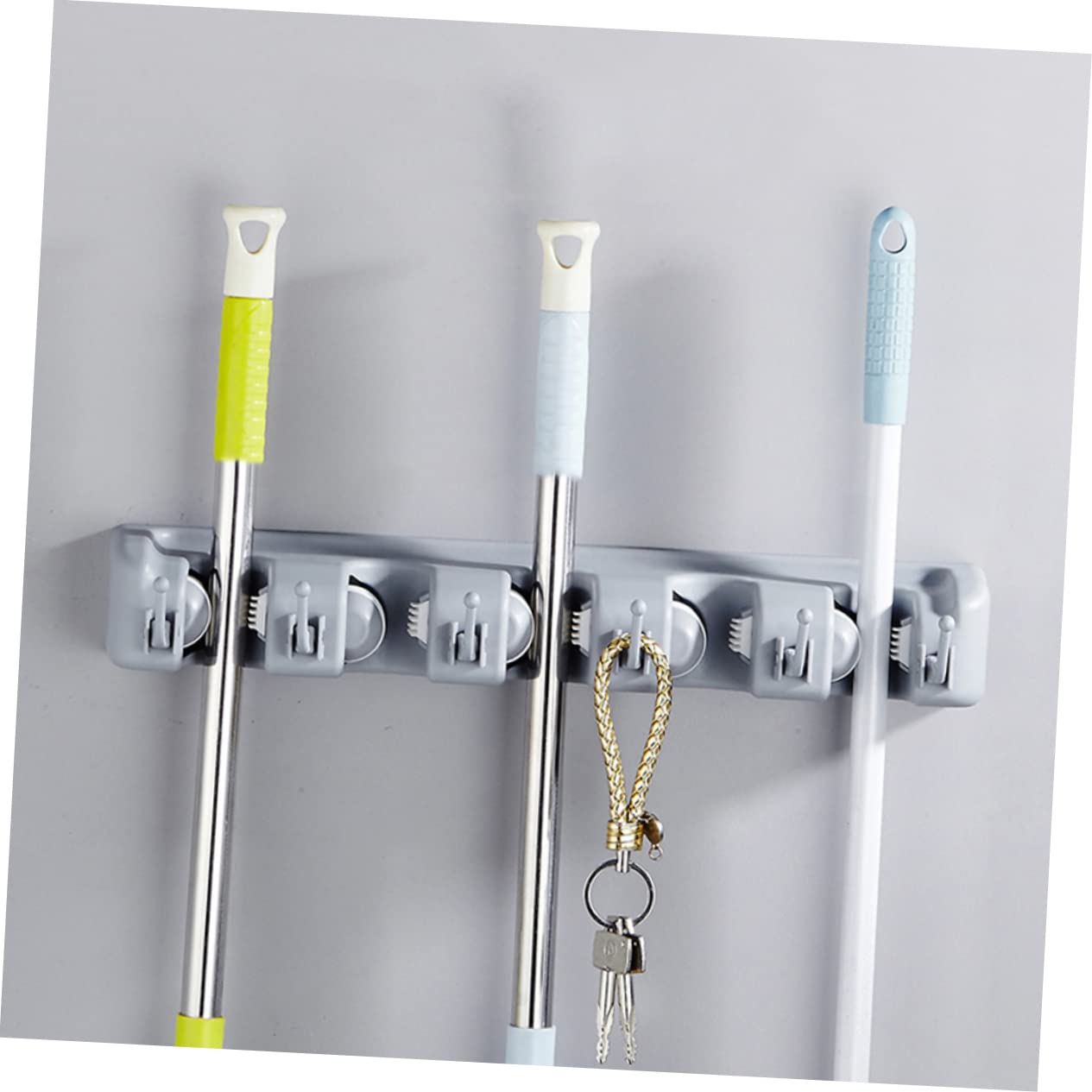 Brush Hanger Umbrella Wall Hanger Toiletries Organizer Preserved Flower Keychain Utensil Hanging Rack Hand Fans Storage Shelves Mop Holder Tool Organizer Deck Broom