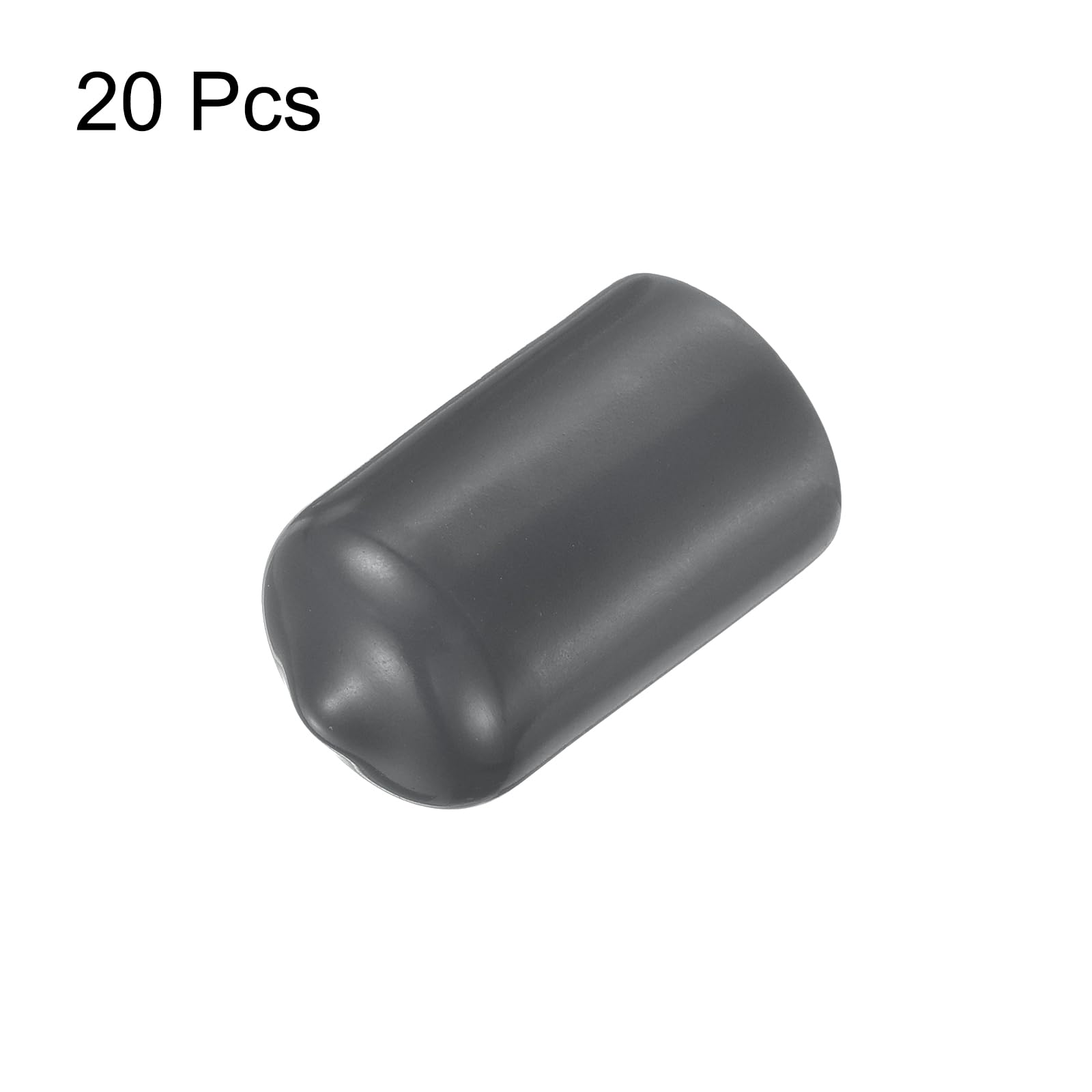 20pcs Rubber End Caps 13.5mm ID Vinyl Round Tube Bolt Cap Cover Thread Protectors Dark Grey