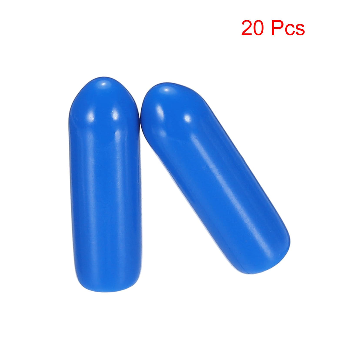 20pcs Rubber End Caps 3.5mm ID Vinyl PVC Round Tube Bolt Cap Cover Screw Thread Protectors Blue