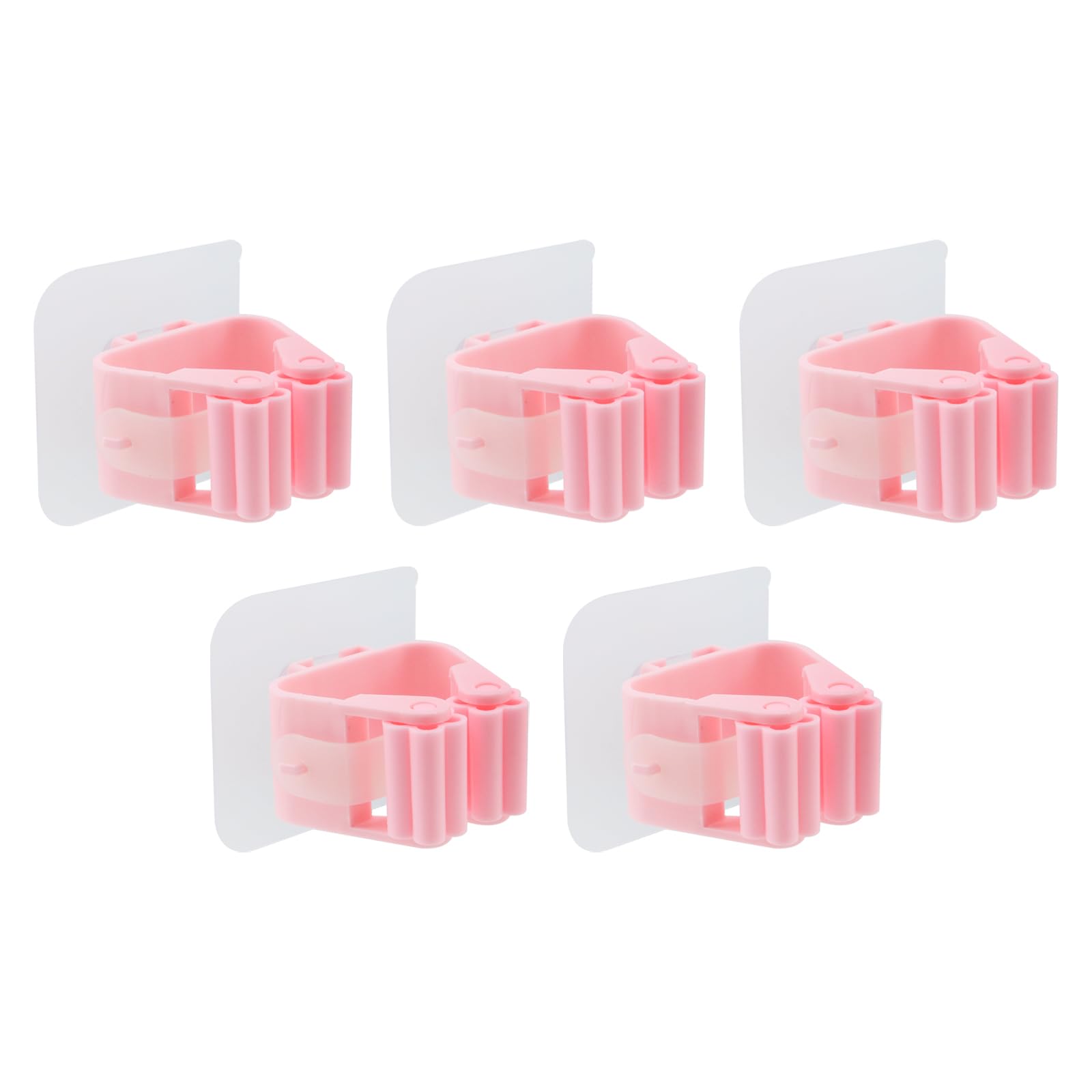 5Pcs Self Adhesive Broom Holder Wall Mount Mop and Broom Gripper (5 Count)