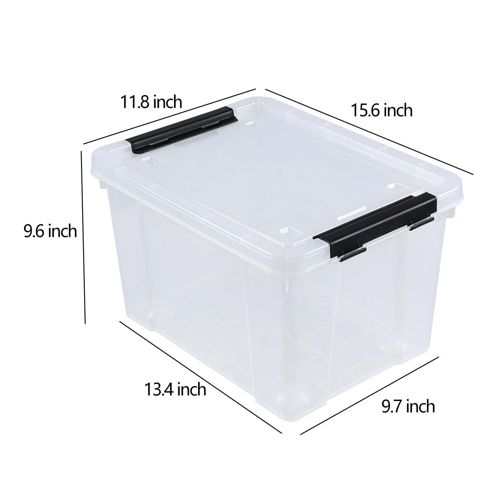 22 Qt Clear Plastic Storage Container Bin with Lid and Wheel (6 Count)