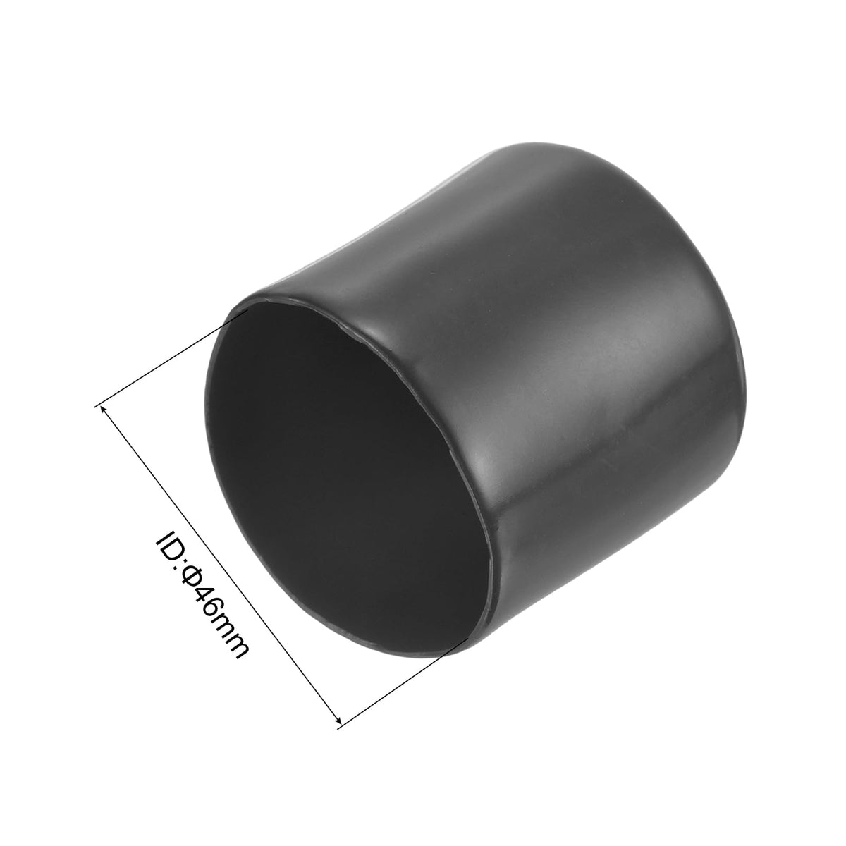 20pcs Rubber End Caps 46mm ID Vinyl Round Tube Bolt Cap Cover Thread Protectors Dark Grey