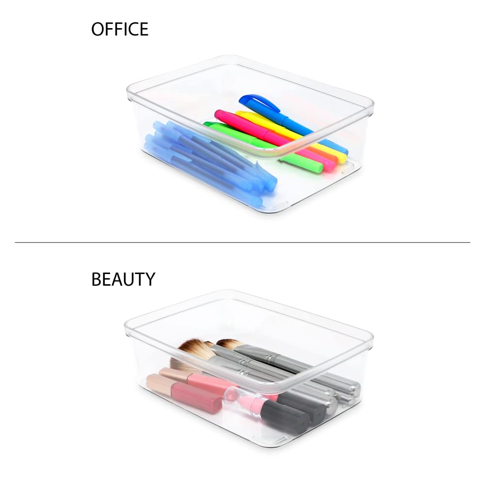 5 Pack Small Clear Storage Bins (5 Count)